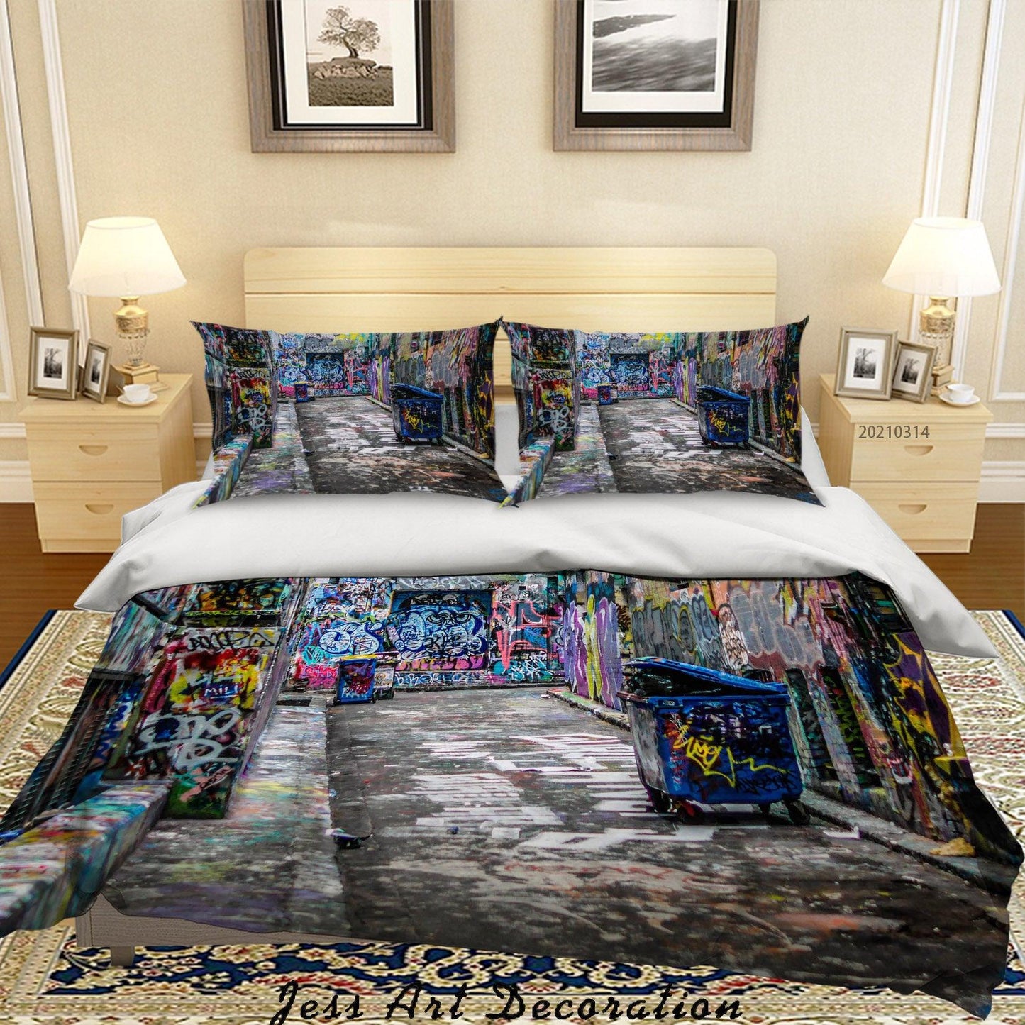 3D Abstract Street Graffiti Quilt Cover Set Bedding Set Duvet Cover Pillowcases 143