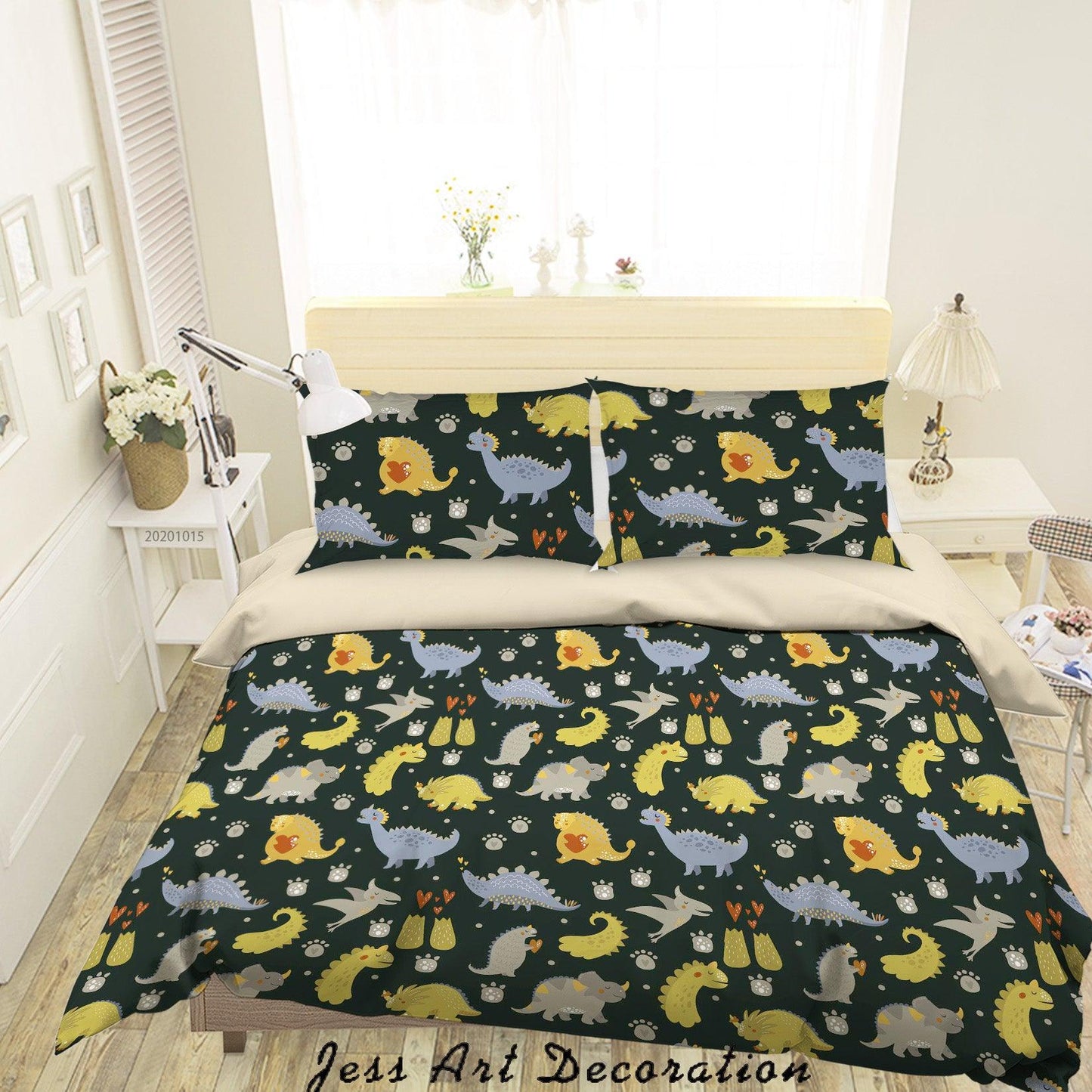 3D Cartoon Animal Dinasours Pattern Quilt Cover Set Bedding Set Duvet Cover Pillowcases WJ 9602