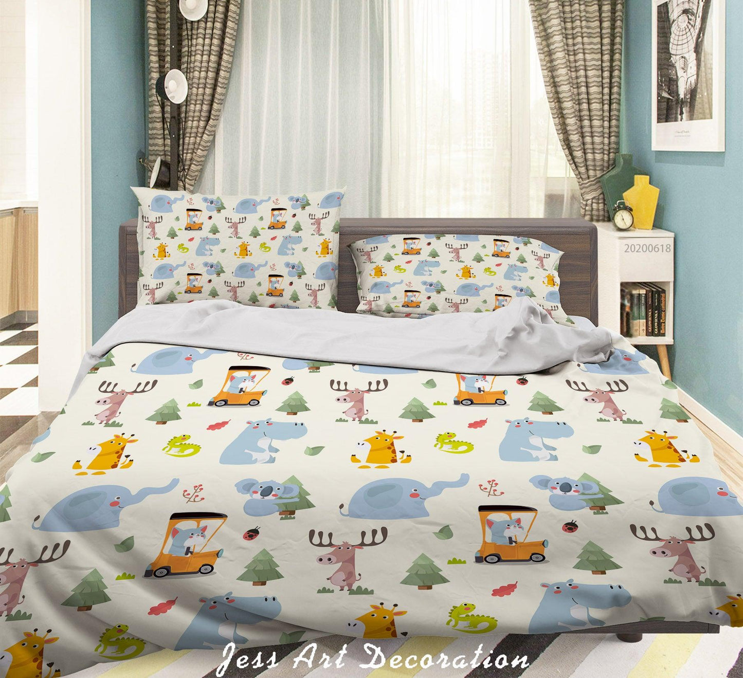 3D Cartoon Animal Quilt Cover Set Bedding Set Duvet Cover Pillowcases SF83