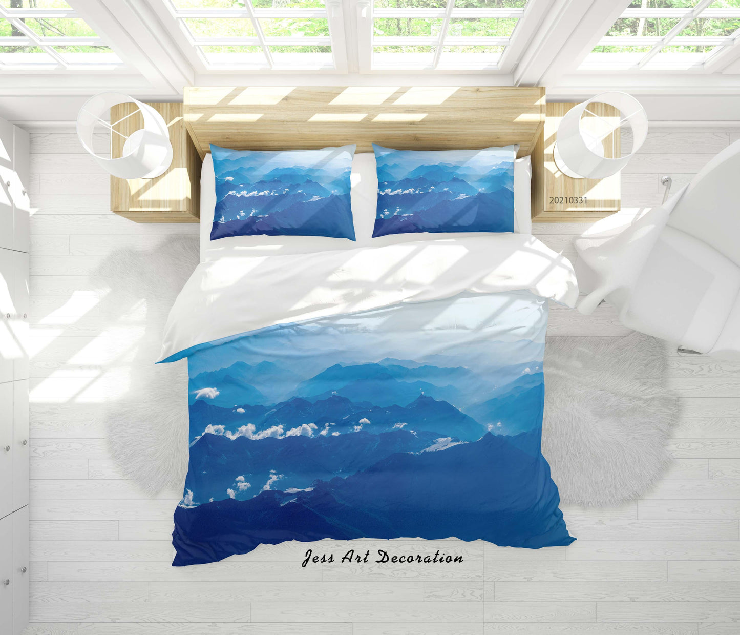 3D Blue Mountains Landscape Quilt Cover Set Bedding Set Duvet Cover Pillowcases 181