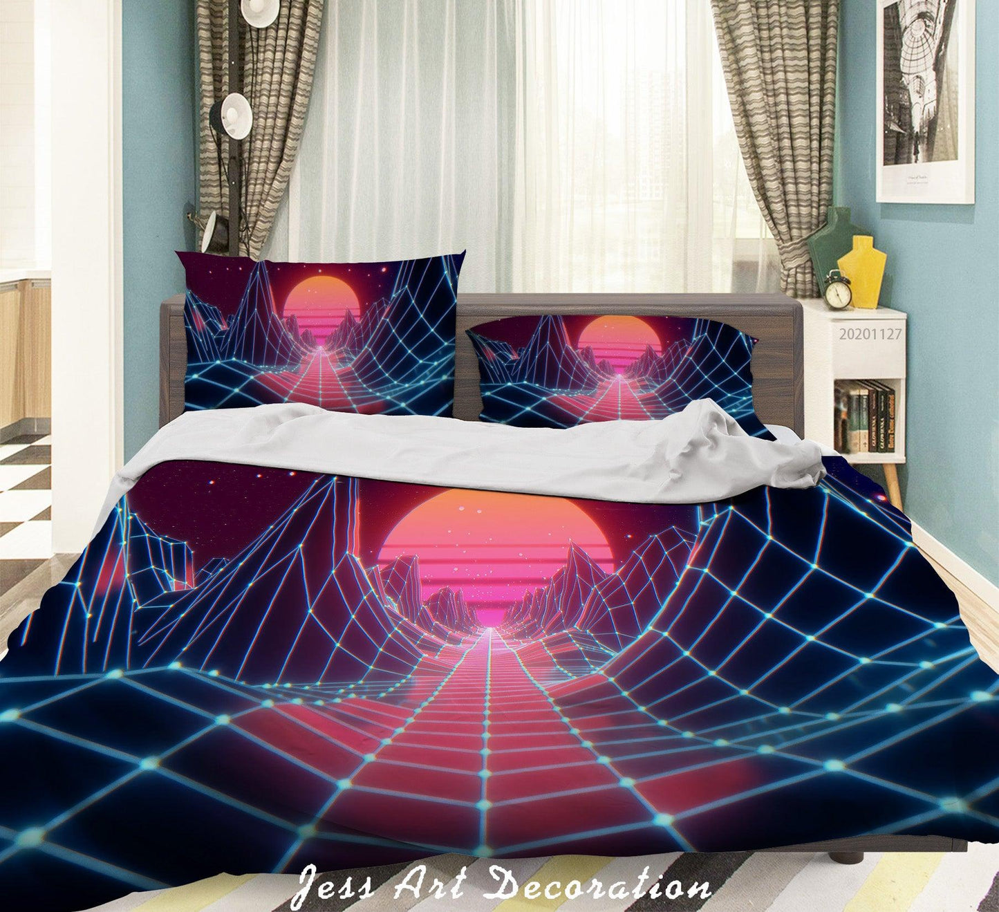 3D Abstract Space Planet Quilt Cover Set Bedding Set Duvet Cover Pillowcases LXL