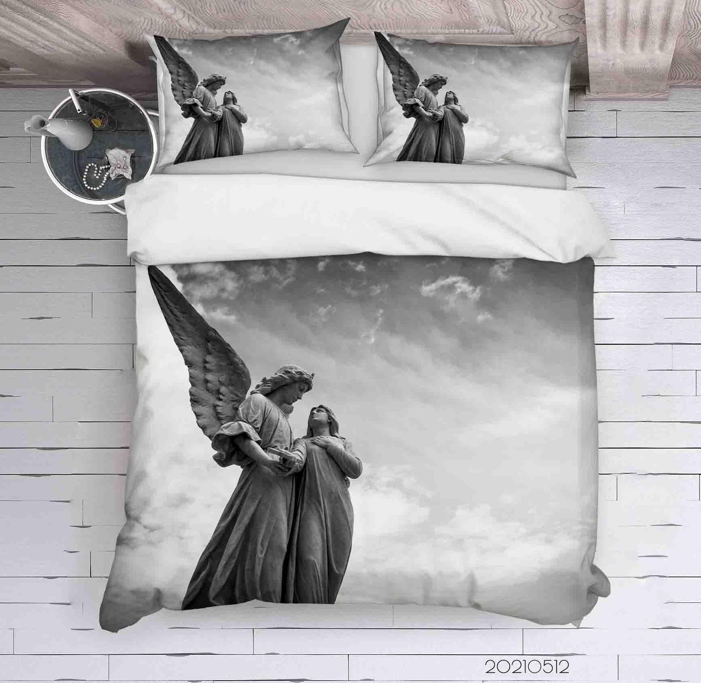 3D Art Angel Sculpture Quilt Cover Set Bedding Set Duvet Cover Pillowcases 195