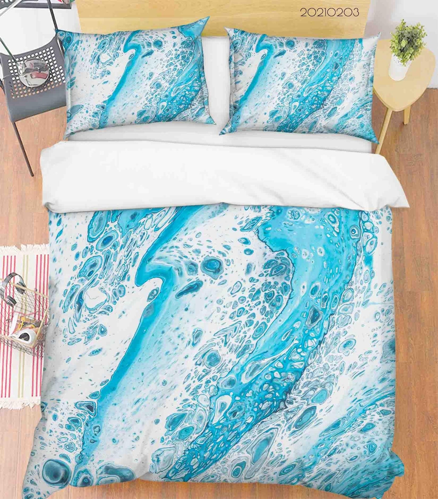 3D Abstract Blue Marble Texture Quilt Cover Set Bedding Set Duvet Cover Pillowcases 78