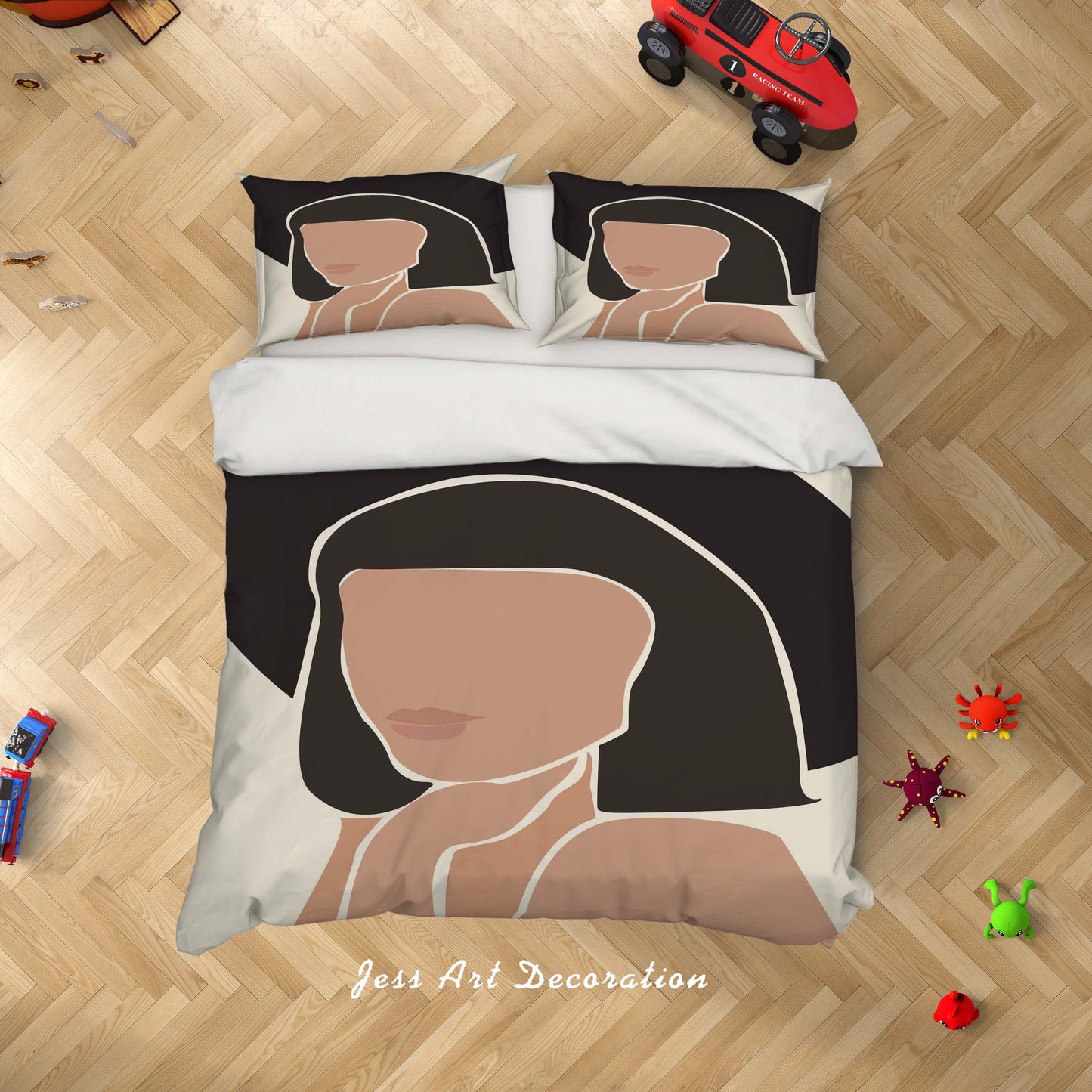 3D Beauty Lady Silhouette Quilt Cover Set Bedding Set Duvet Cover Pillowcases SF12