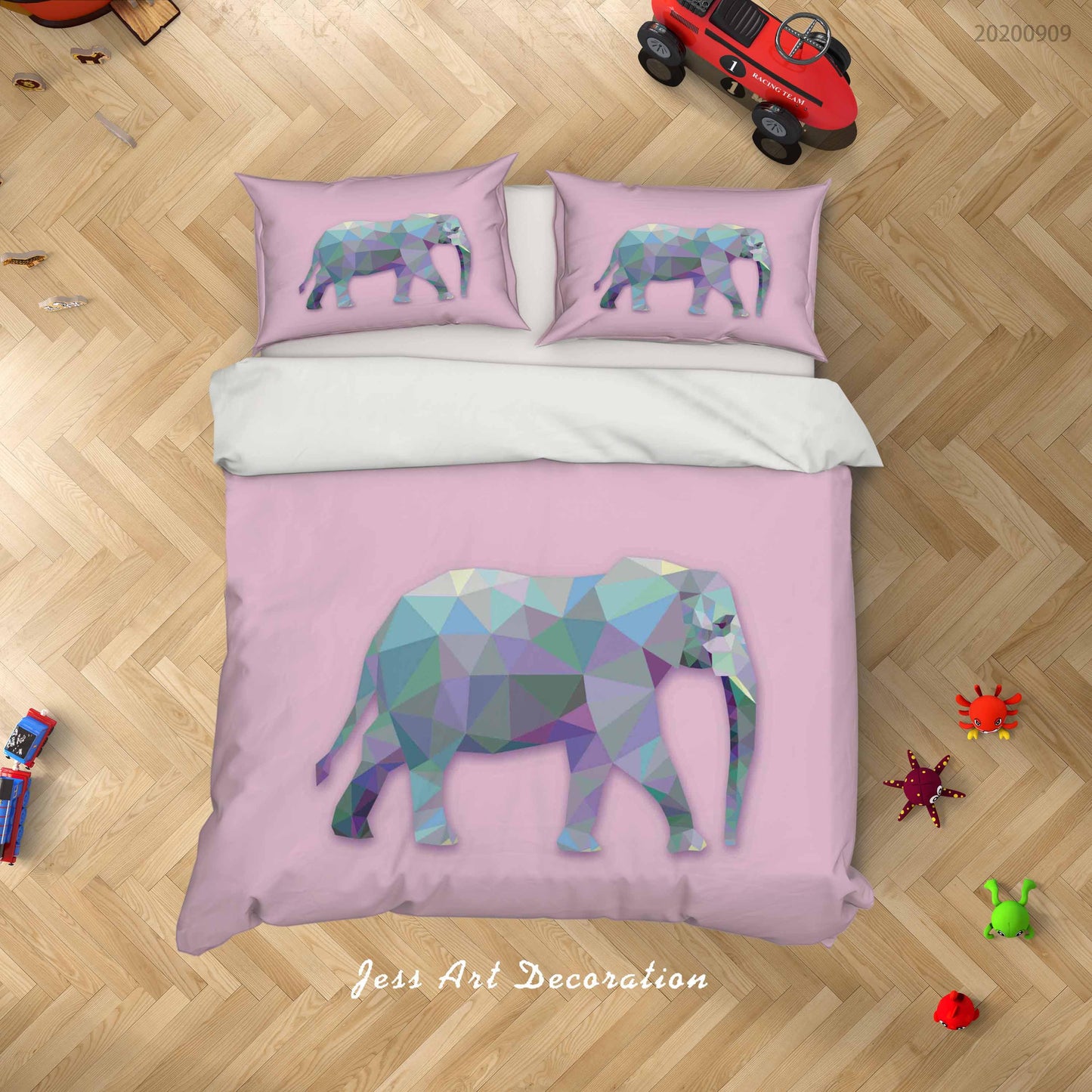3D Animal Elephant Quilt Cover Set Bedding Set Duvet Cover Pillowcases WJ 6103