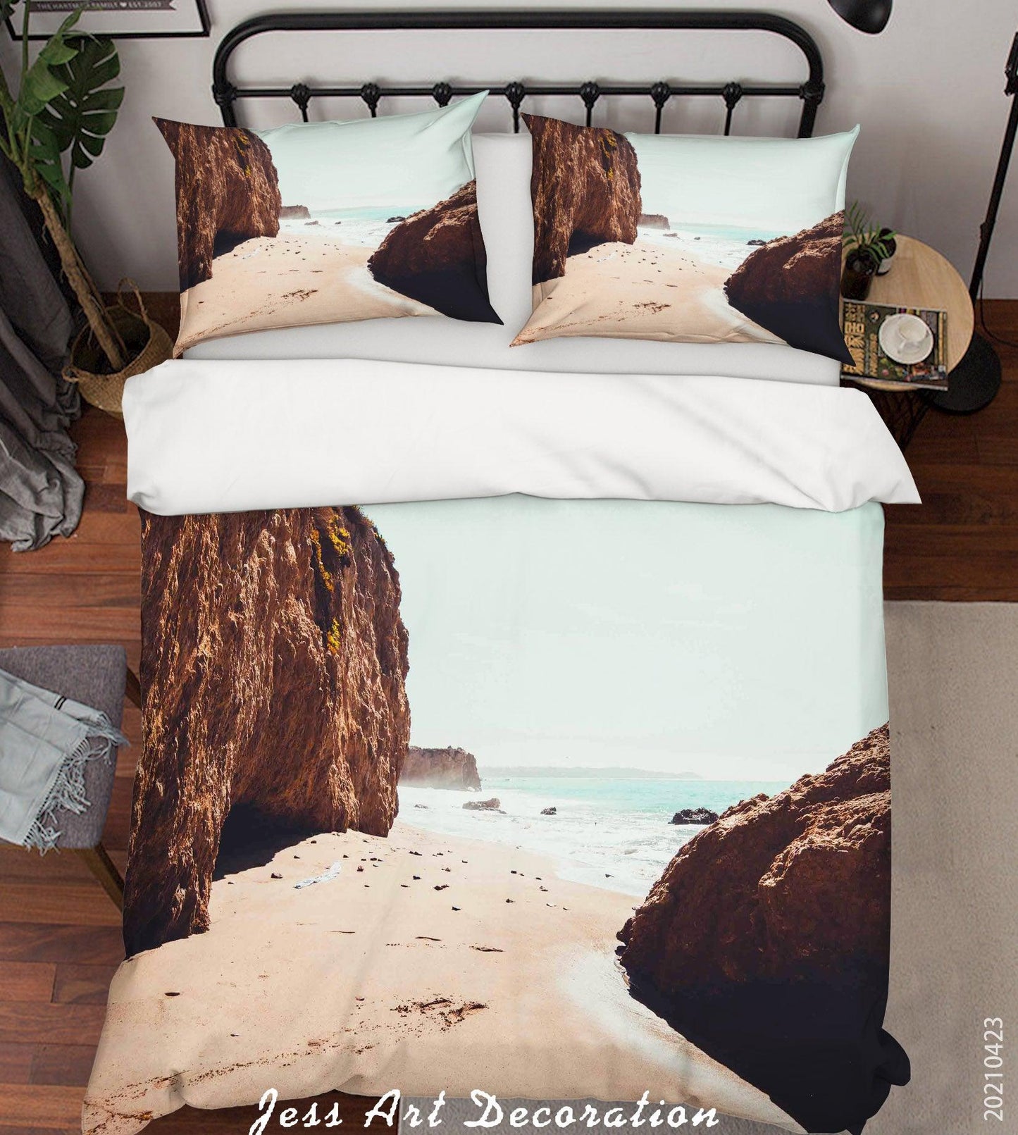 3D Beach Rock Landscape Quilt Cover Set Bedding Set Duvet Cover Pillowcases 9