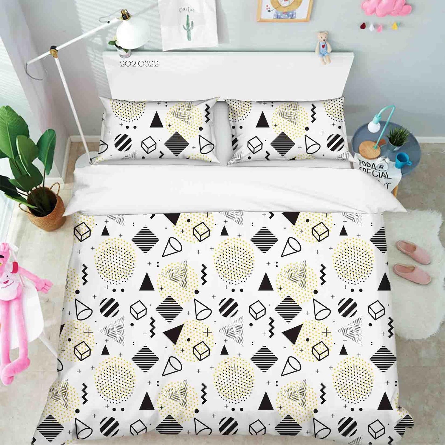 3D Abstract Geometric Pattern Quilt Cover Set Bedding Set Duvet Cover Pillowcases 21 LQH