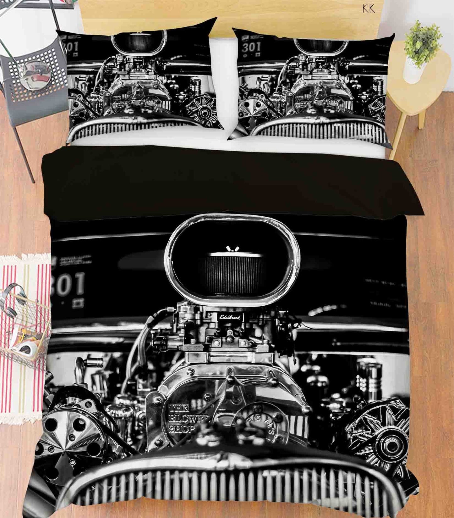 3D Automobile Black Sign Quilt Cover Set Bedding Set Duvet Cover Pillowcase 408