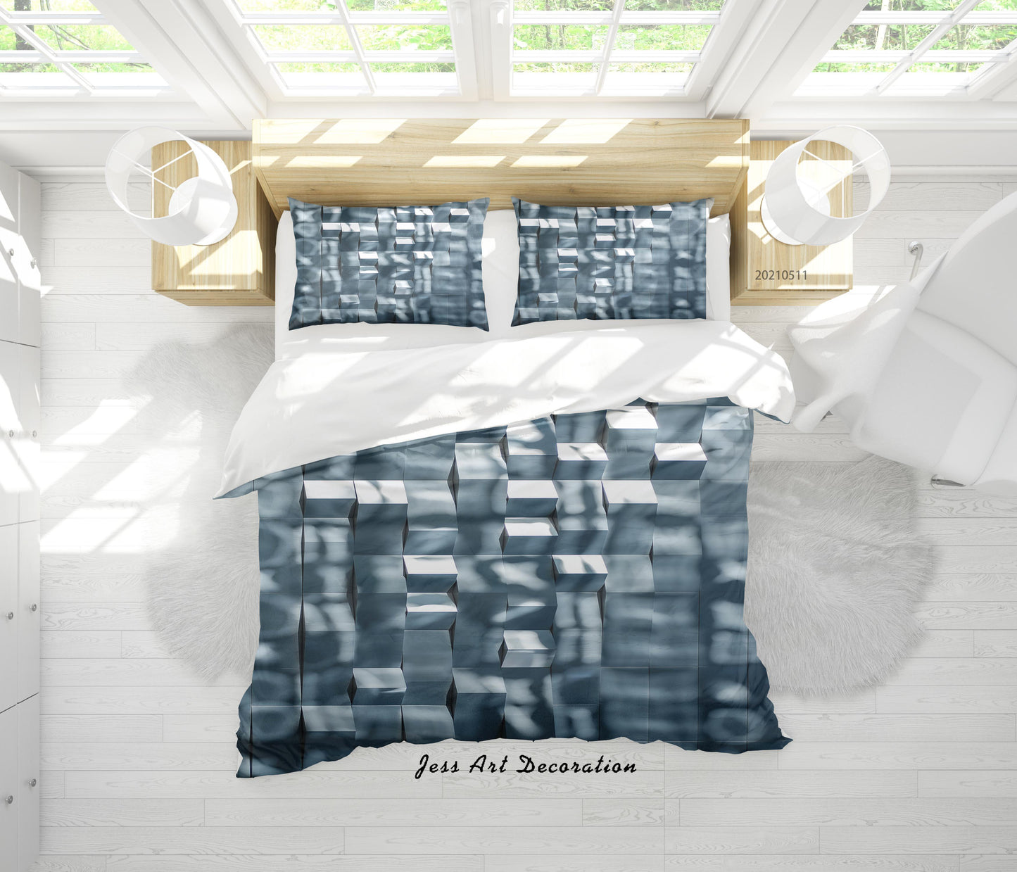 3D Abstract Geometry Square Quilt Cover Set Bedding Set Duvet Cover Pillowcases 597