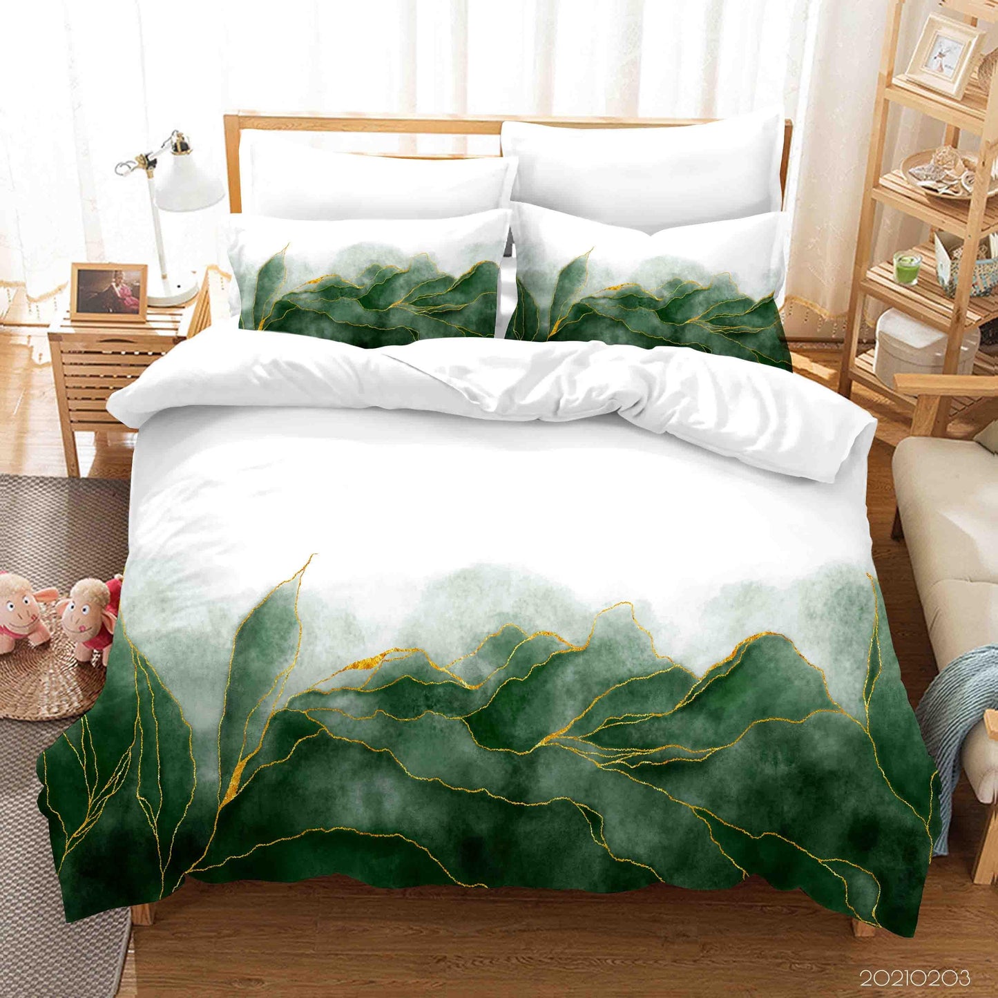 3D Abstract Green Marble Texture Quilt Cover Set Bedding Set Duvet Cover Pillowcases 61