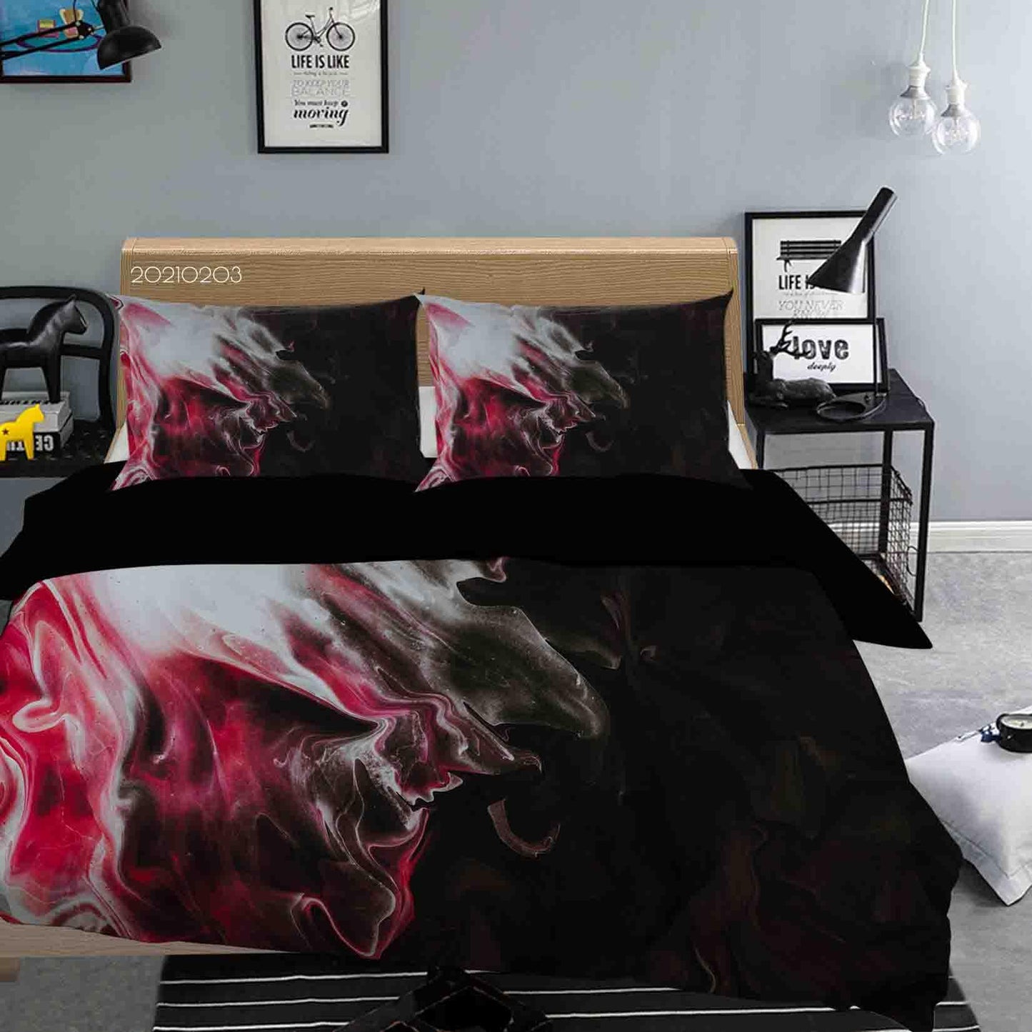 3D Abstract Black Marble Texture Quilt Cover Set Bedding Set Duvet Cover Pillowcases 82