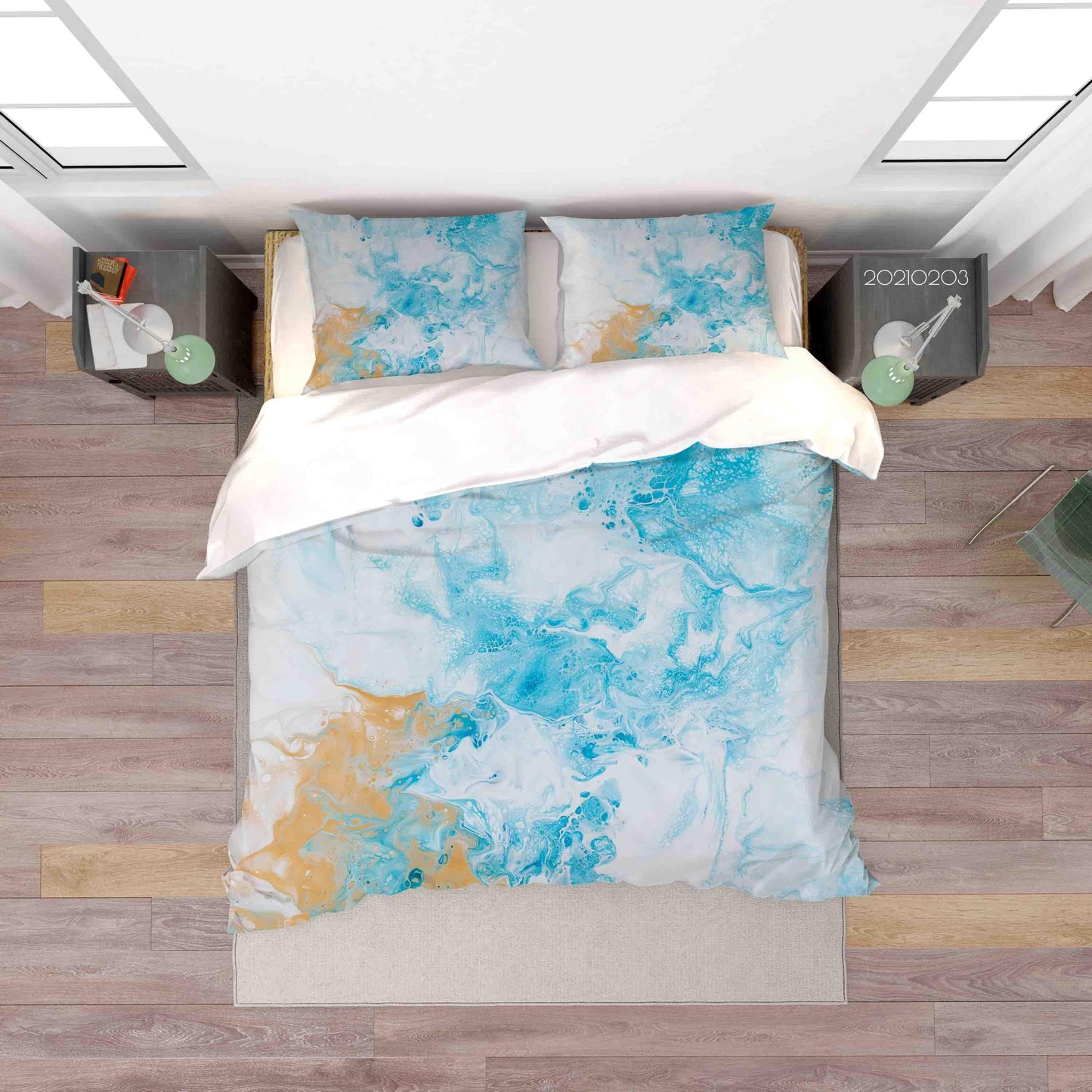 3D Abstract Blue Marble Texture Quilt Cover Set Bedding Set Duvet Cover Pillowcases 97