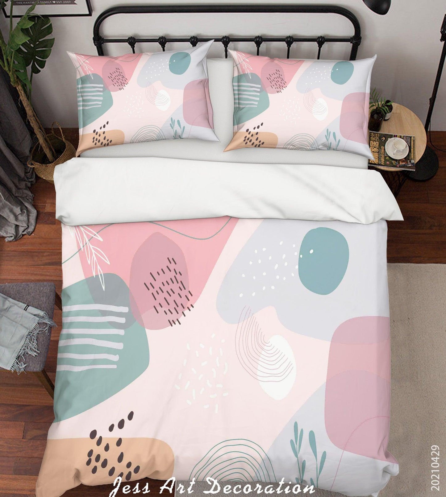 3D Abstract Pink Pattern Quilt Cover Set Bedding Set Duvet Cover Pillowcases 193