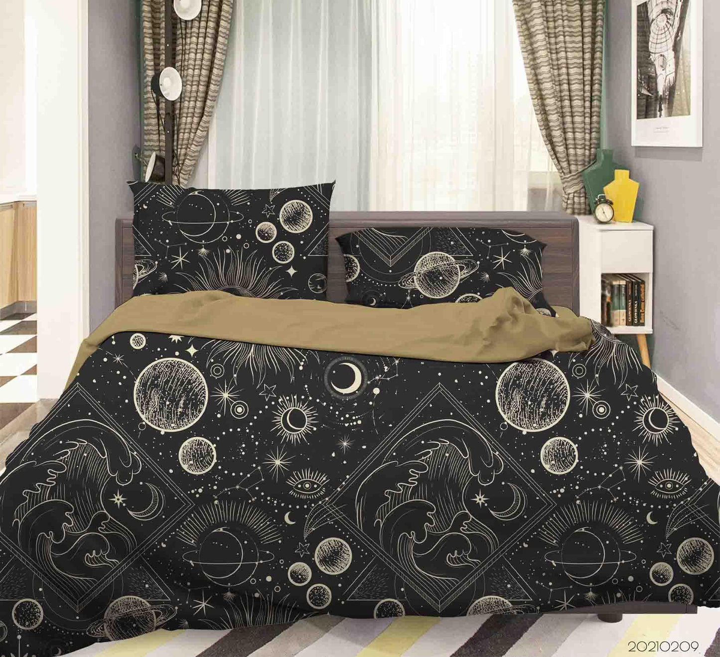3D Black Space Solar System Planet Quilt Cover Set Bedding Set Duvet Cover Pillowcases 43