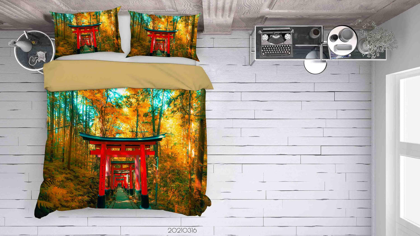 3D Autumn Nature Landscape Quilt Cover Set Bedding Set Duvet Cover Pillowcases 160