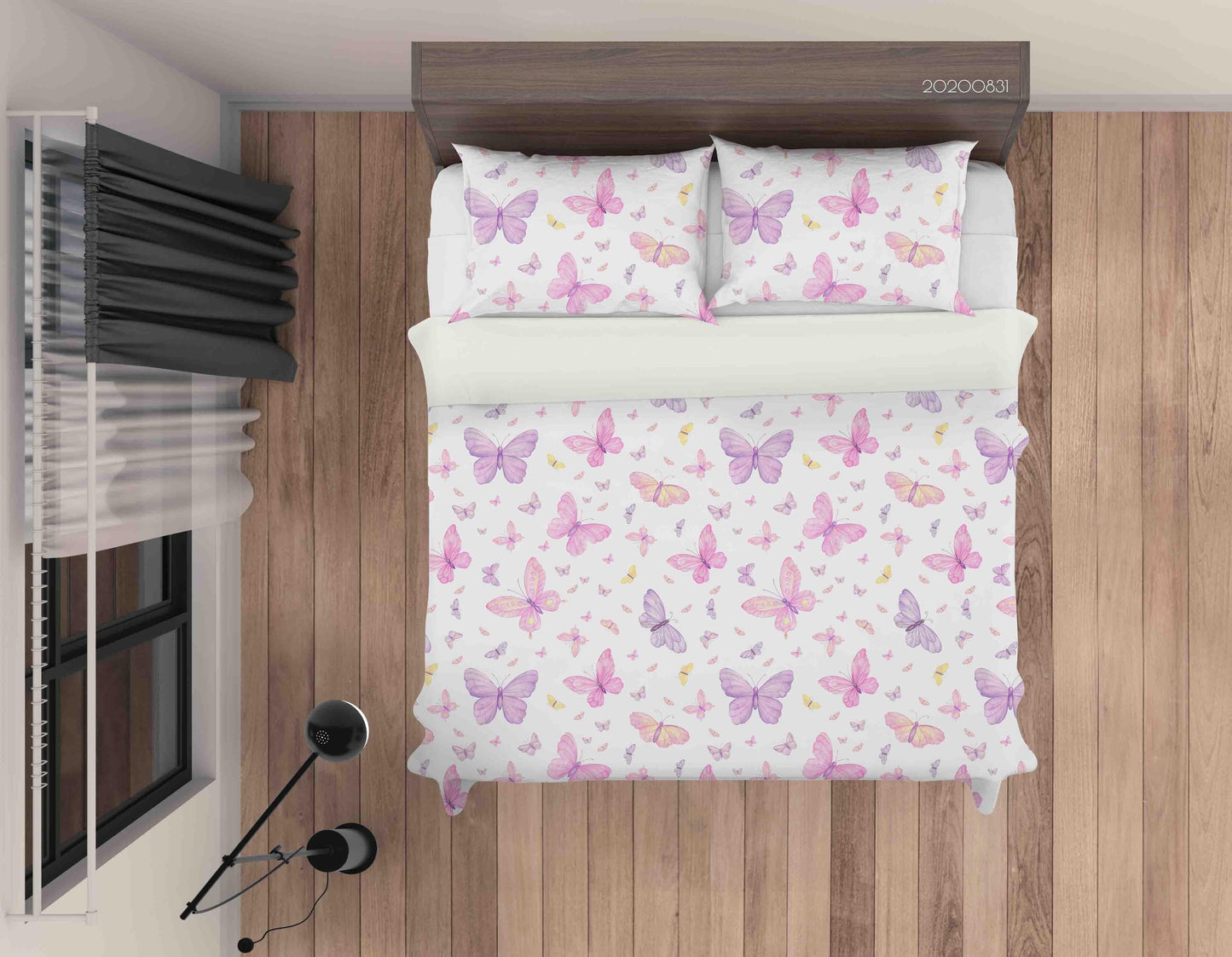 3D Butterflies Pattern Quilt Cover Set Bedding Set Duvet Cover Pillowcases WJ 3408