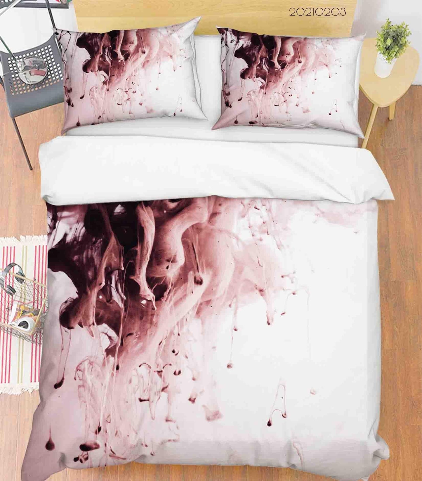 3D Abstract Pink Marble Texture Quilt Cover Set Bedding Set Duvet Cover Pillowcases 10