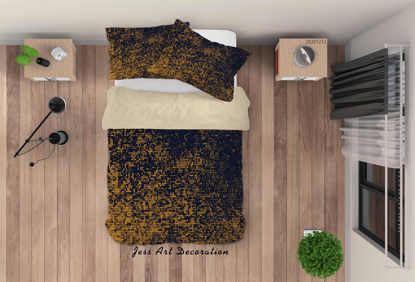 3D Abstract Golden Dark Quilt Cover Set Bedding Set Duvet Cover Pillowcases LXL