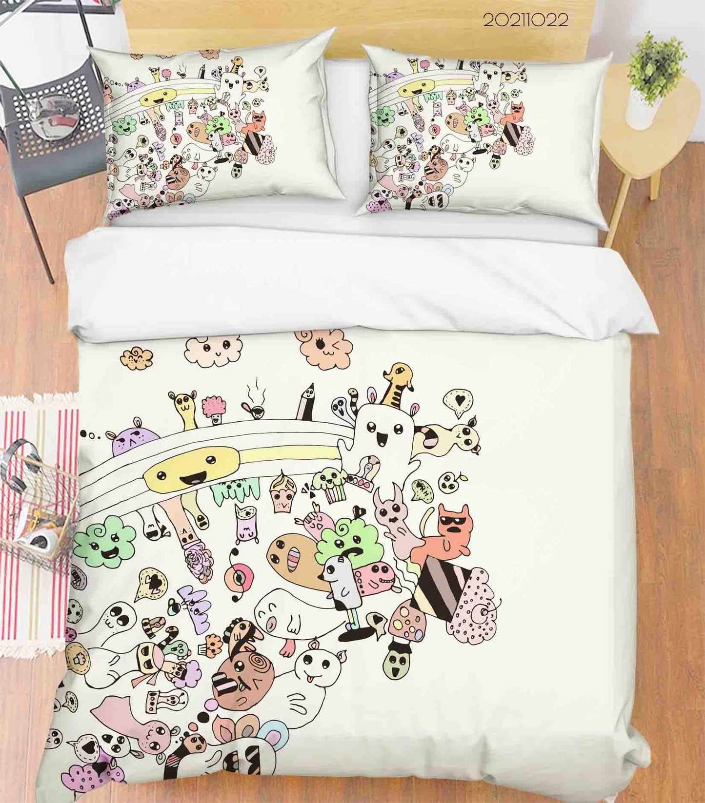 3D Abstract Monster Artistic Graffiti Quilt Cover Set Bedding Set Duvet Cover Pillowcases 11