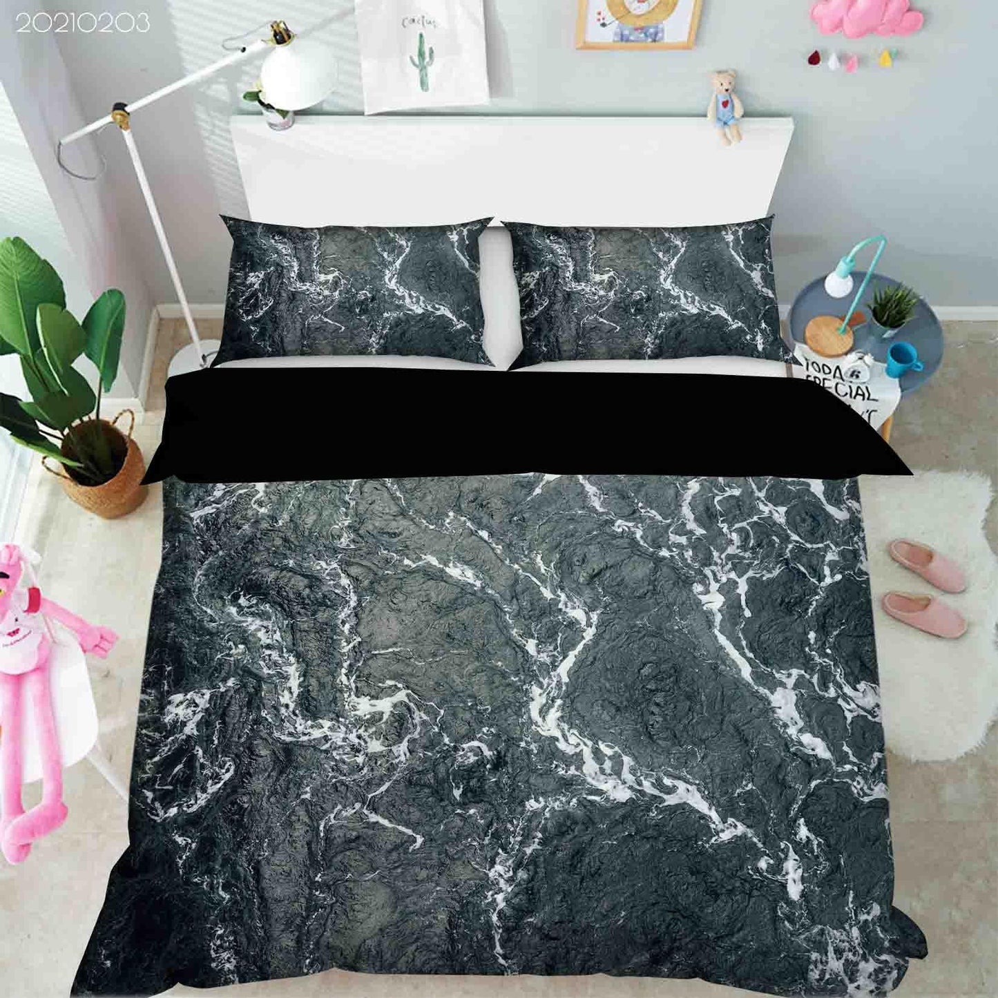 3D Abstract Marble Texture Quilt Cover Set Bedding Set Duvet Cover Pillowcases 17