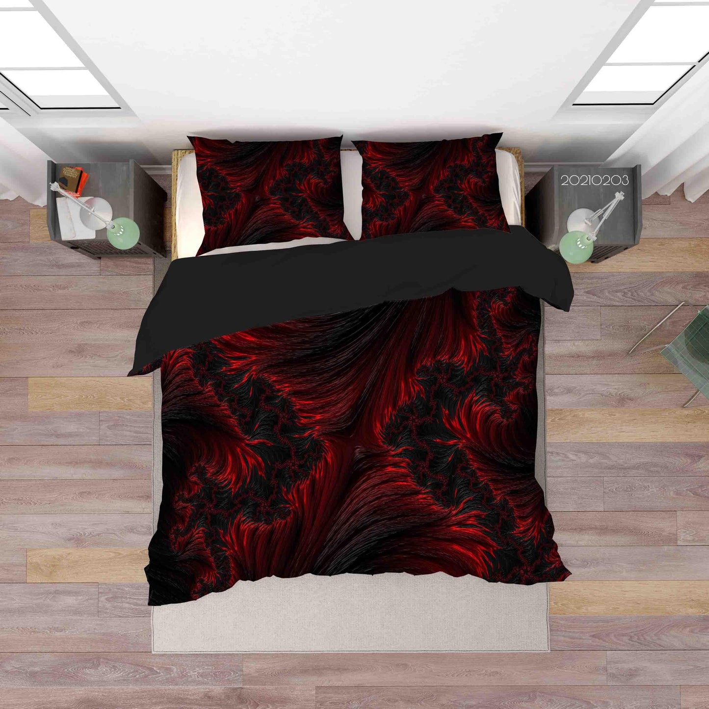 3D Abstract Red Marble Texture Quilt Cover Set Bedding Set Duvet Cover Pillowcases 7