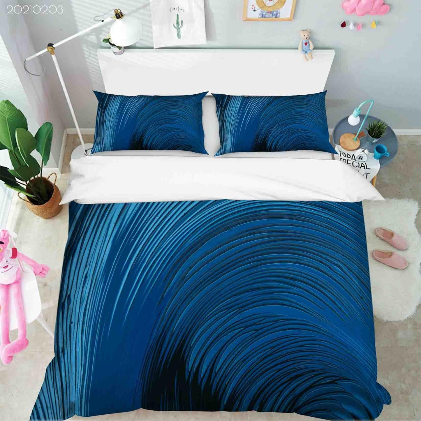 3D Abstract Blue Marble Quilt Cover Set Bedding Set Duvet Cover Pillowcases 55