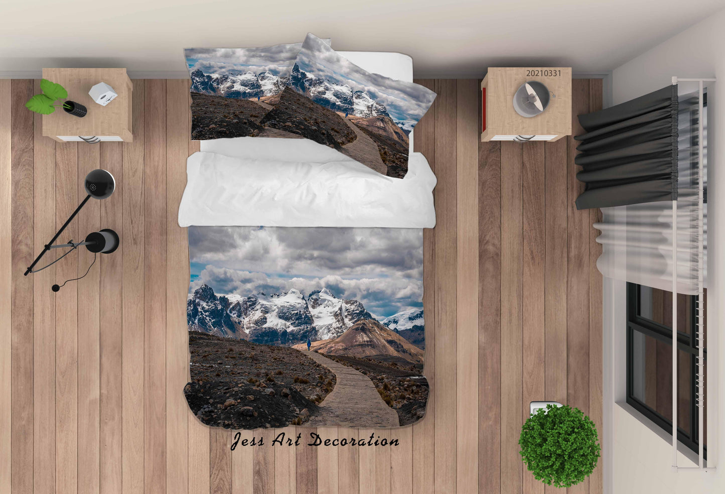 3D Blue Sky Cloud Mountain Landscape Quilt Cover Set Bedding Set Duvet Cover Pillowcases 318