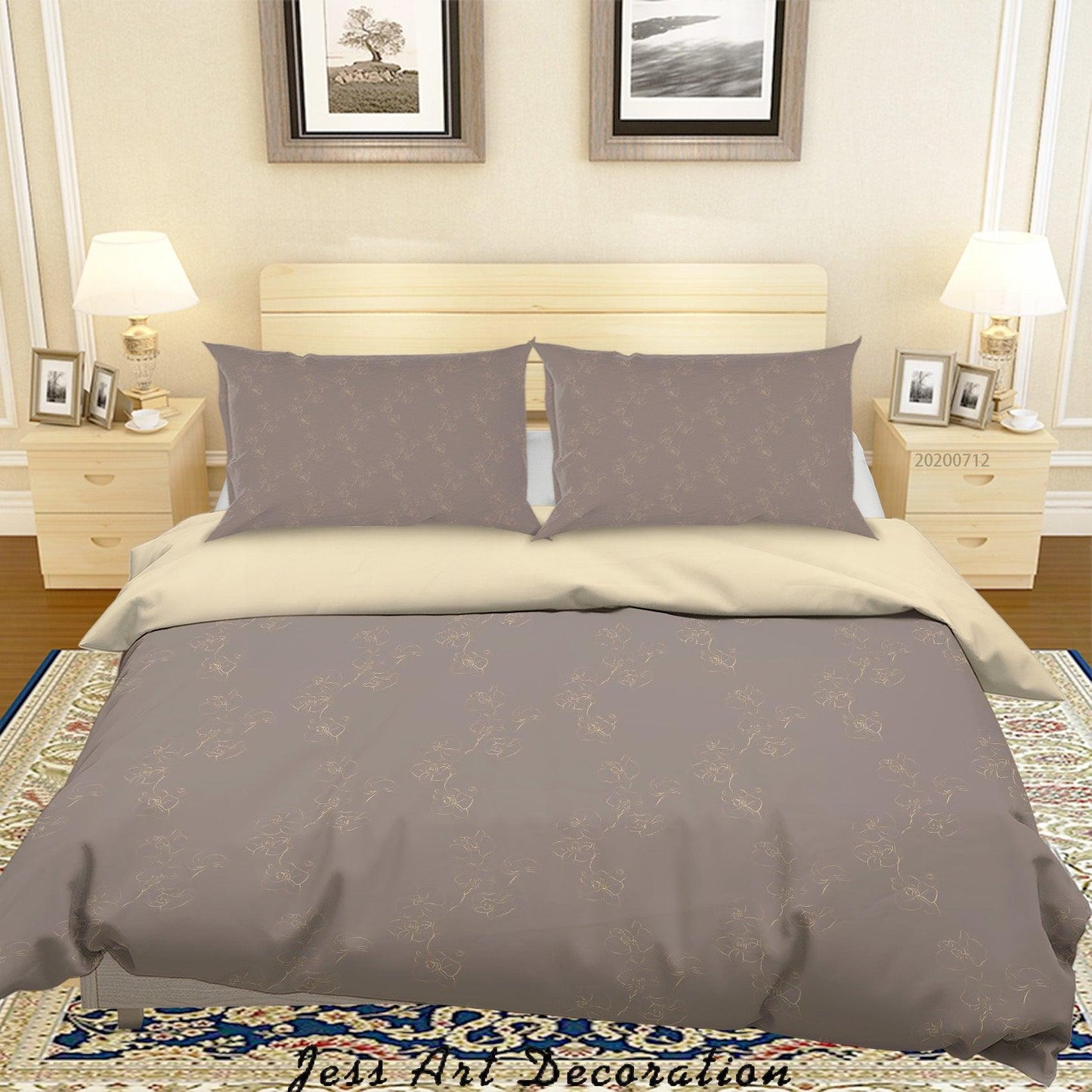 3D Abstract Vintage Gray Line Floral Pattern Quilt Cover Set Bedding Set Duvet Cover Pillowcases WJ 4105