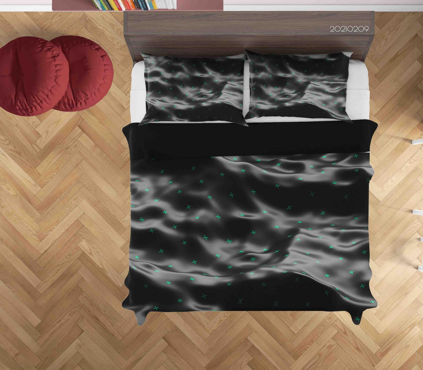 3D Black Plastic Texture Quilt Cover Set Bedding Set Duvet Cover Pillowcases 299