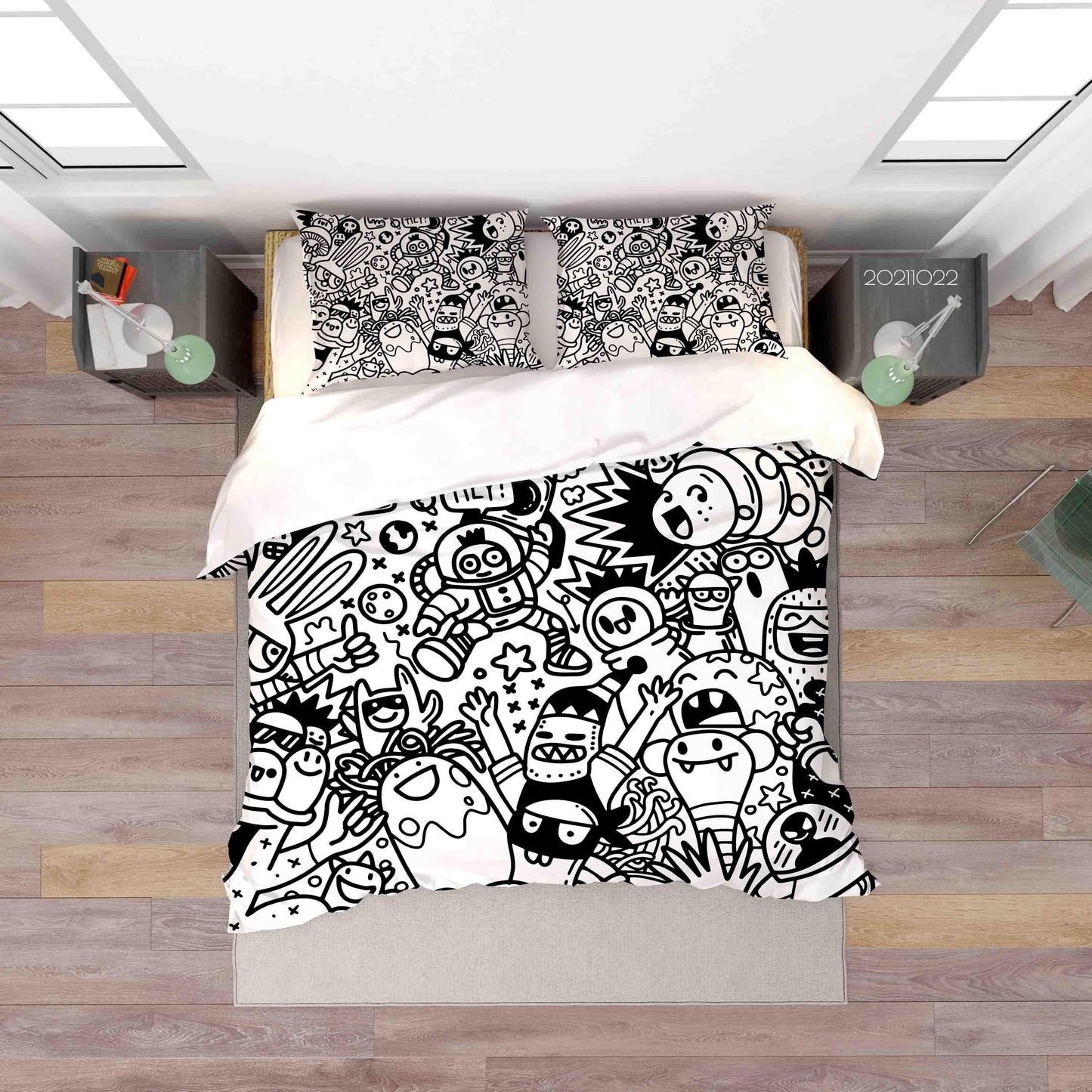 3D Abstract Monster Graffiti Quilt Cover Set Bedding Set Duvet Cover Pillowcases 9