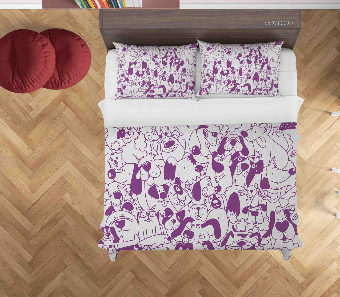 3D Cartoon Animal Dog Doodle Quilt Cover Set Bedding Set Duvet Cover Pillowcases 73