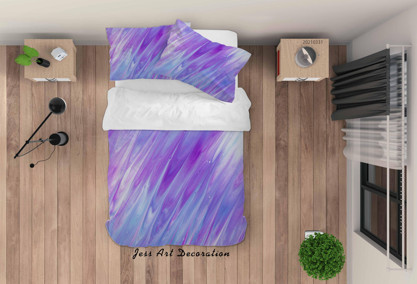 3D Abstract Purple Marble Texture Quilt Cover Set Bedding Set Duvet Cover Pillowcases 271