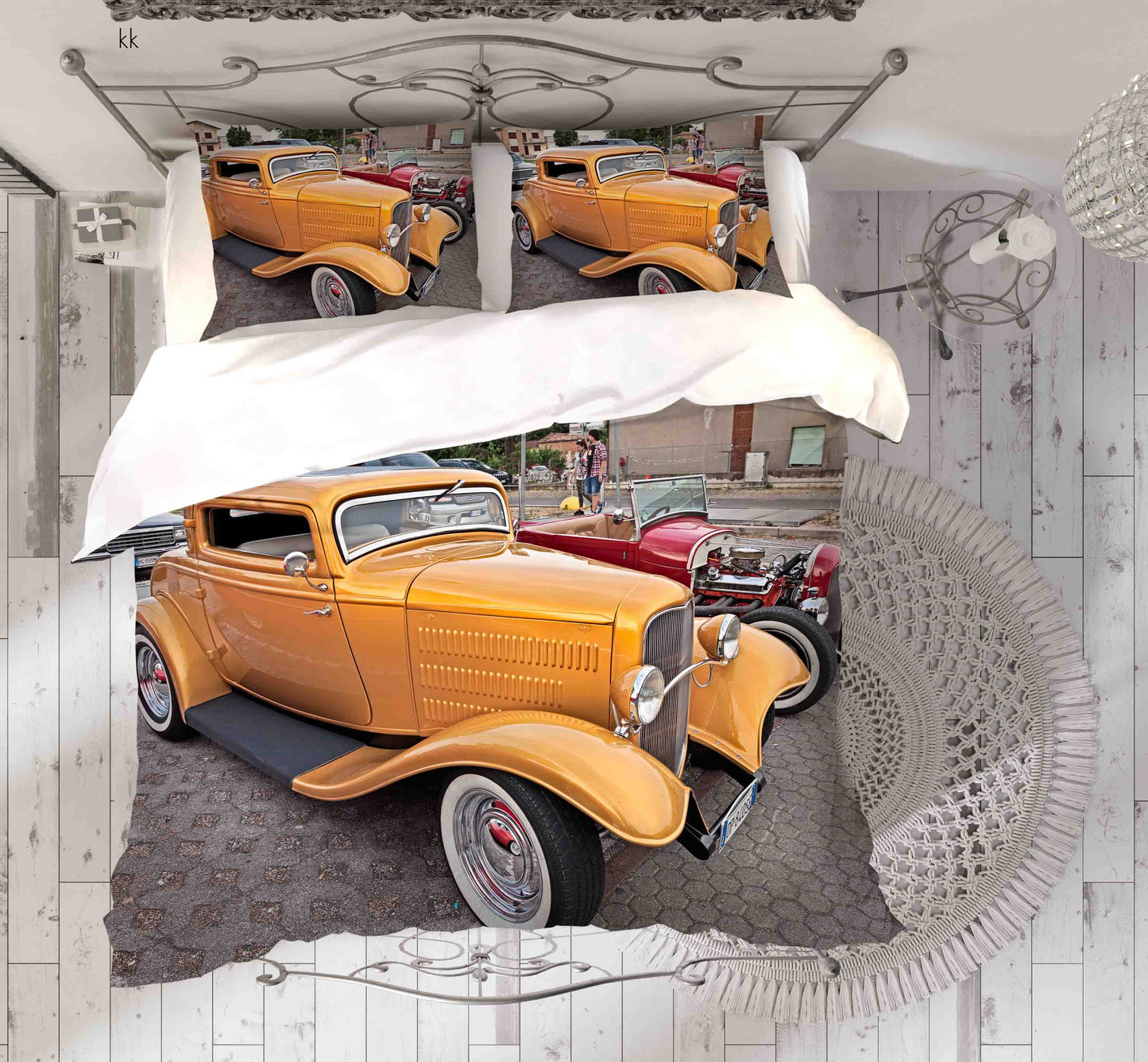 3D Automobile House Tree Person Quilt Cover Set Bedding Set Duvet Cover Pillowcase 373