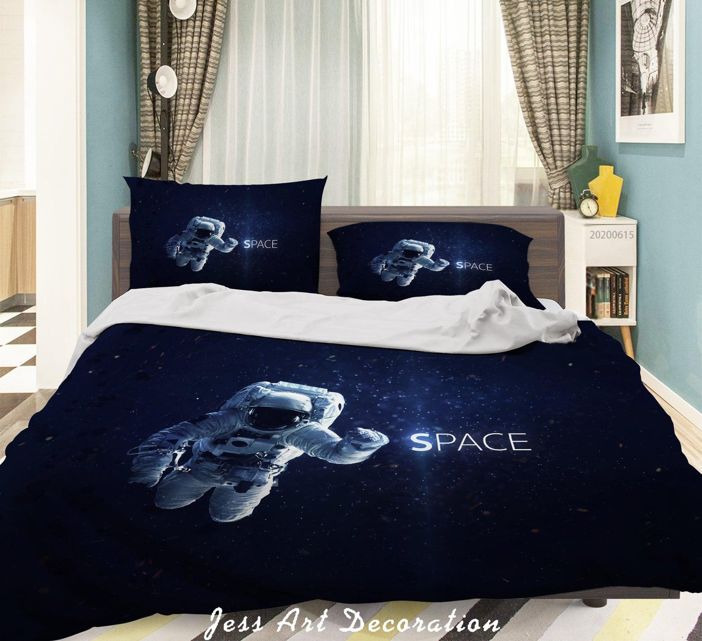3D Astronaut Space Quilt Cover Set Bedding Set Duvet Cover Pillowcases SF120