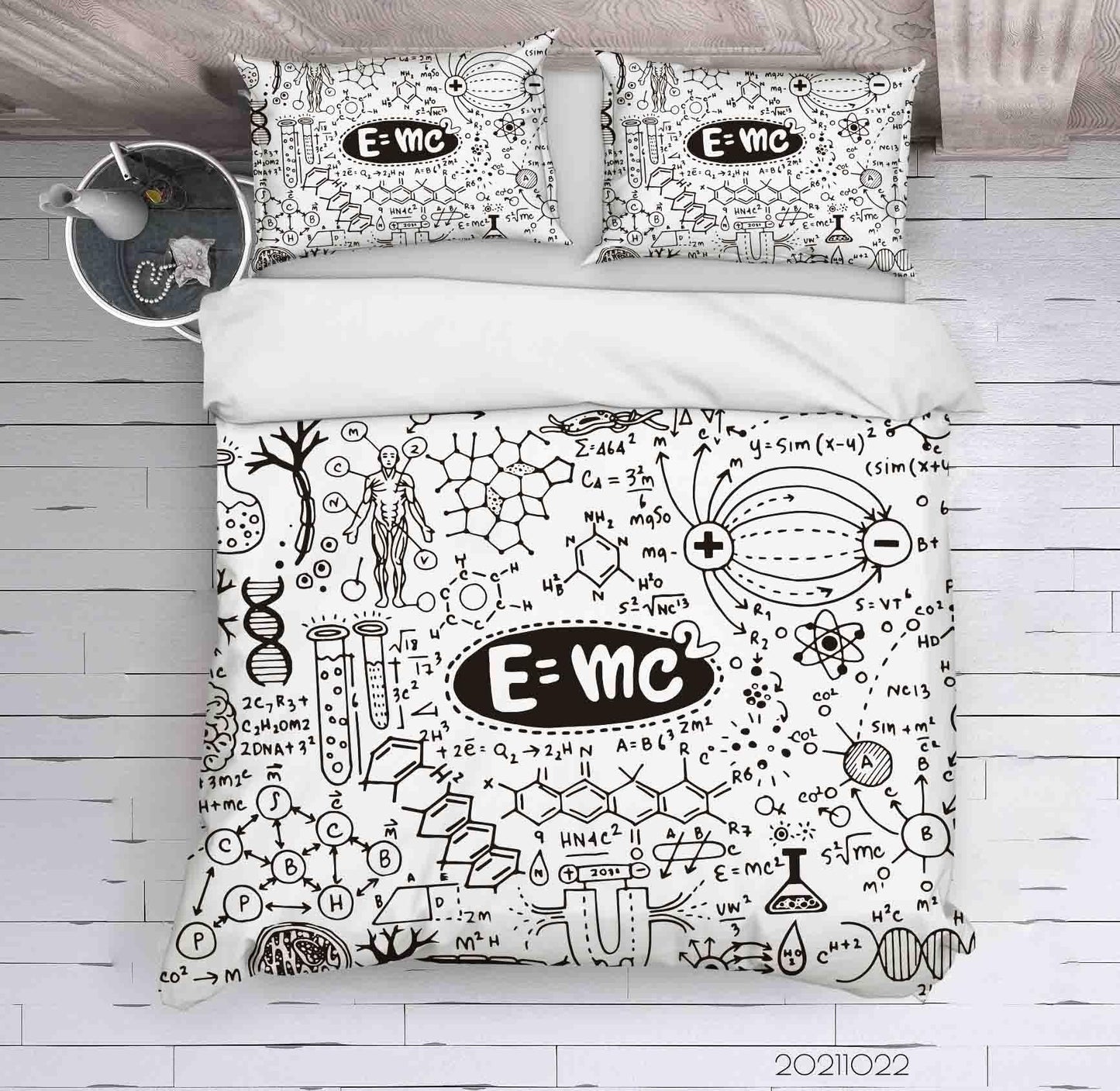 3D Abstract Chemical Formula Graffiti Quilt Cover Set Bedding Set Duvet Cover Pillowcases 57