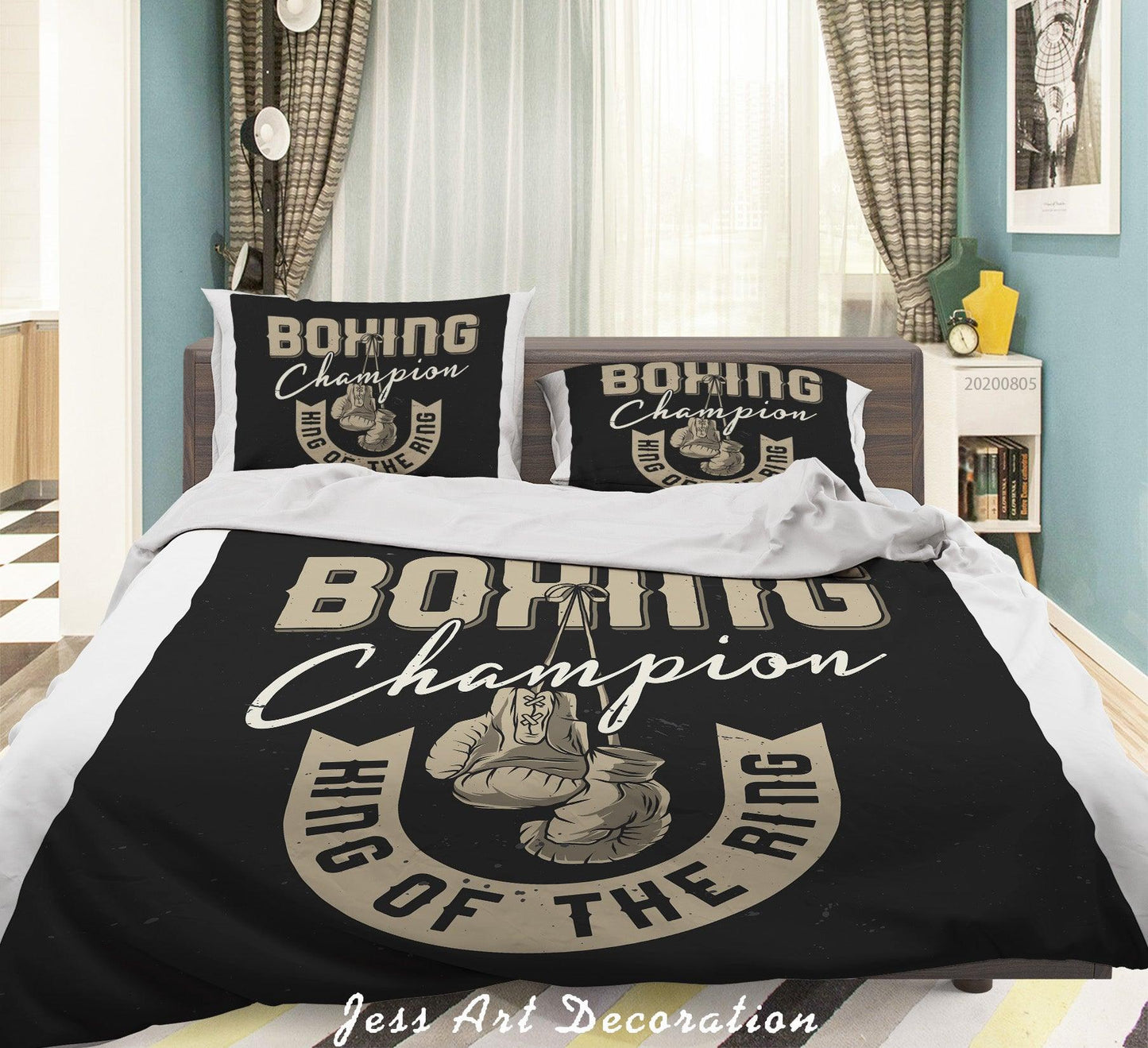 3D Boxing Champion Quilt Cover Set Bedding Set Duvet Cover Pillowcases LXL 16