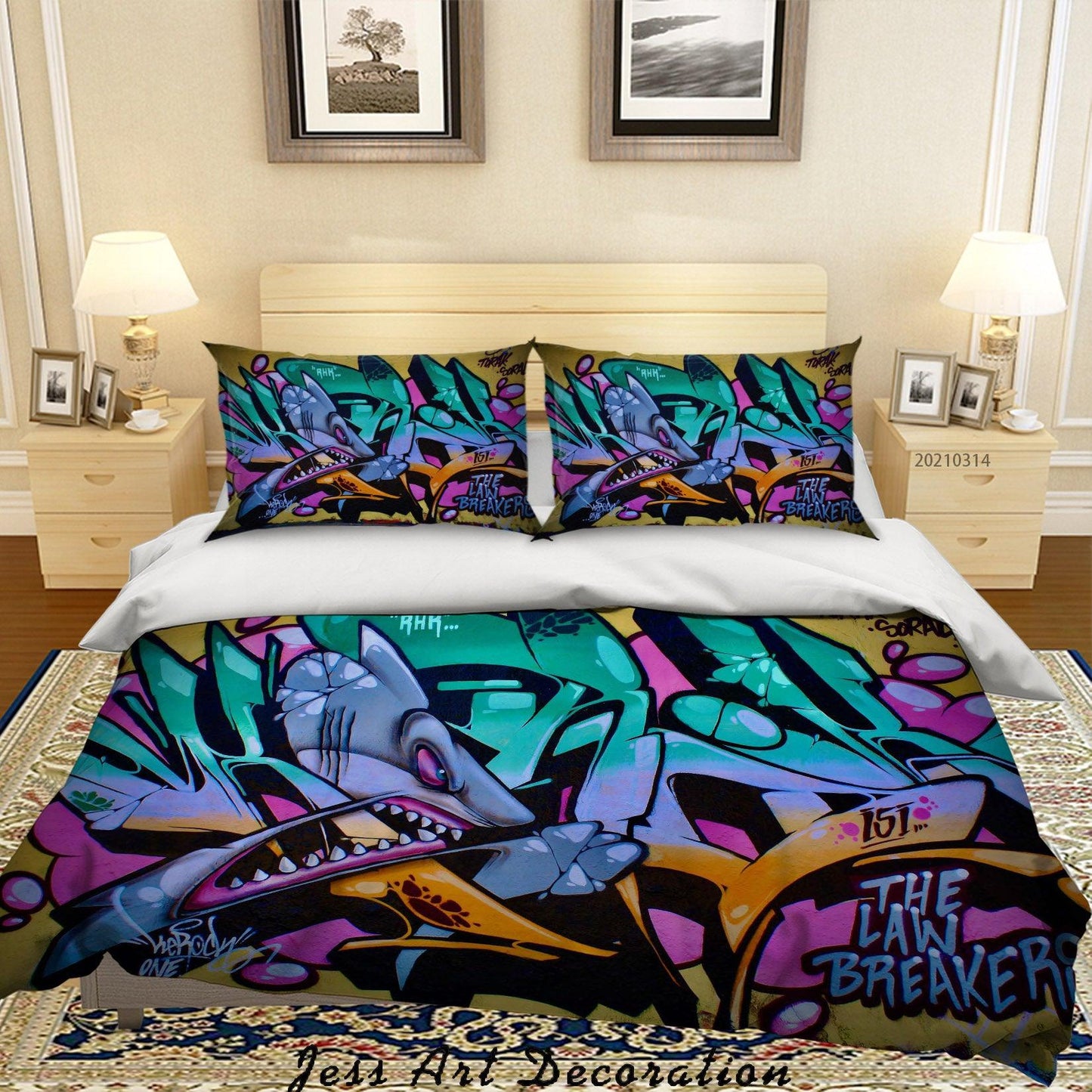 3D Abstract Street Graffiti Artist Works Quilt Cover Set Bedding Set Duvet Cover Pillowcases 128