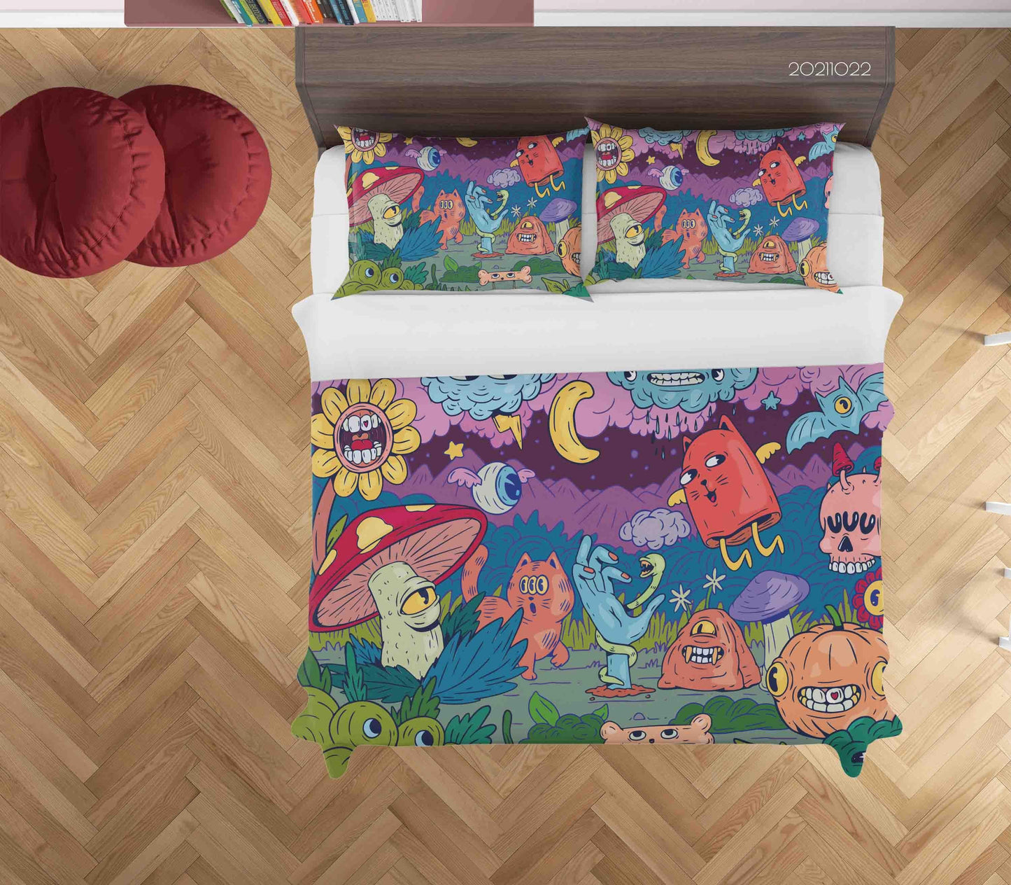 3D Abstract Color Monster Graffiti Quilt Cover Set Bedding Set Duvet Cover Pillowcases 17