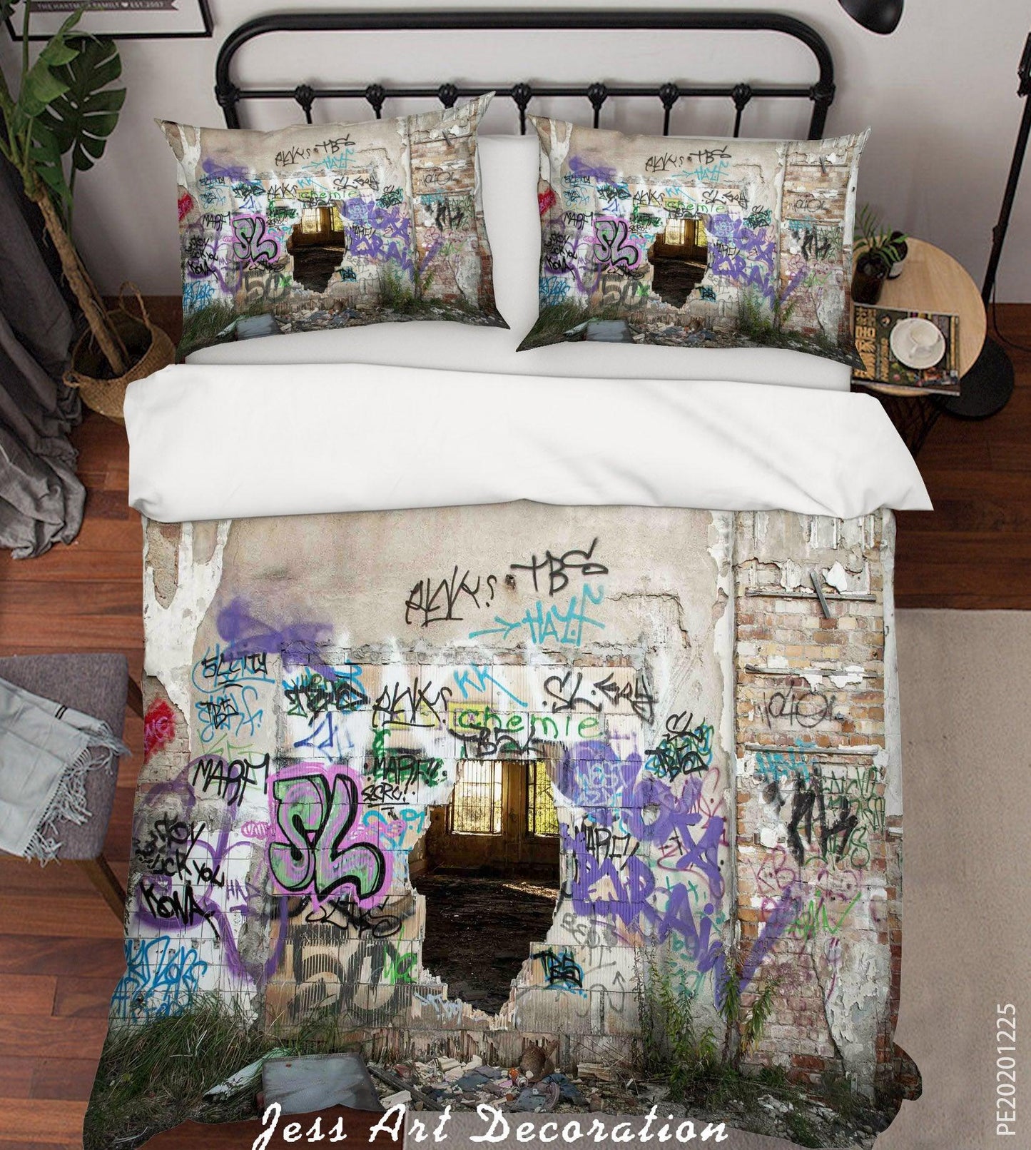 3D Abstract Graffiti Wall Quilt Cover Set Bedding Set Duvet Cover Pillowcases 5