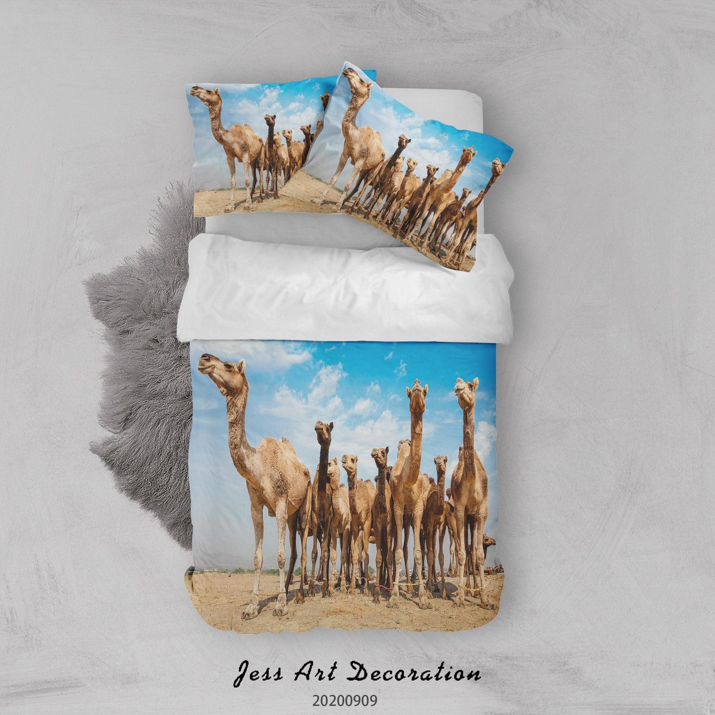 3D Camels India Meadow Quilt Cover Set Bedding Set Duvet Cover Pillowcases WJ 1912