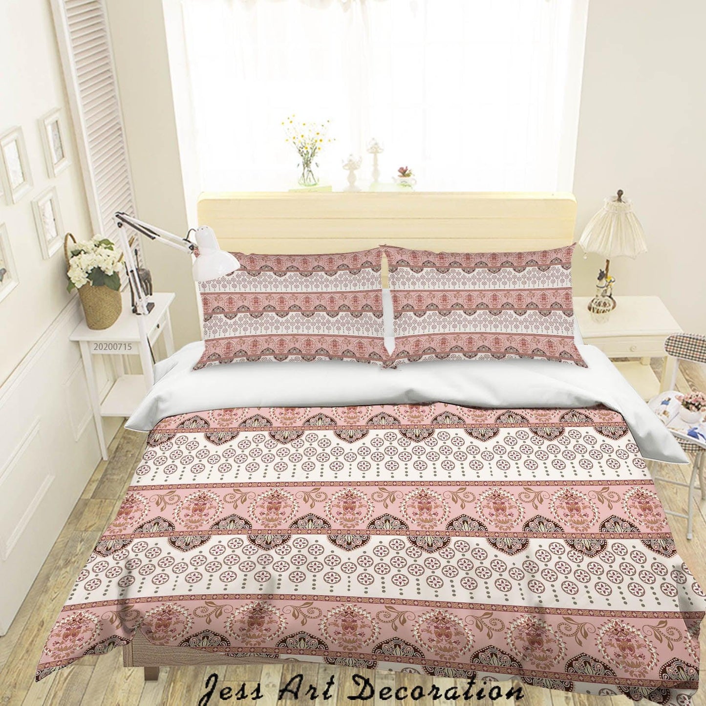 3D Abstract Vintage Floral Pattern Quilt Cover Set Bedding Set Duvet Cover Pillowcases WJ 3906