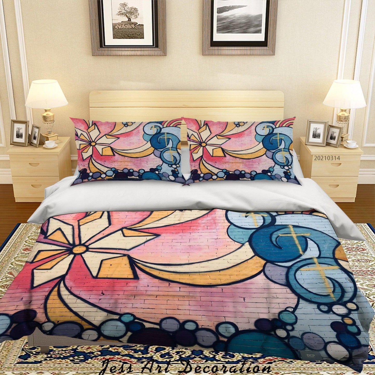 3D Abstract Color Graffiti Quilt Cover Set Bedding Set Duvet Cover Pillowcases 184
