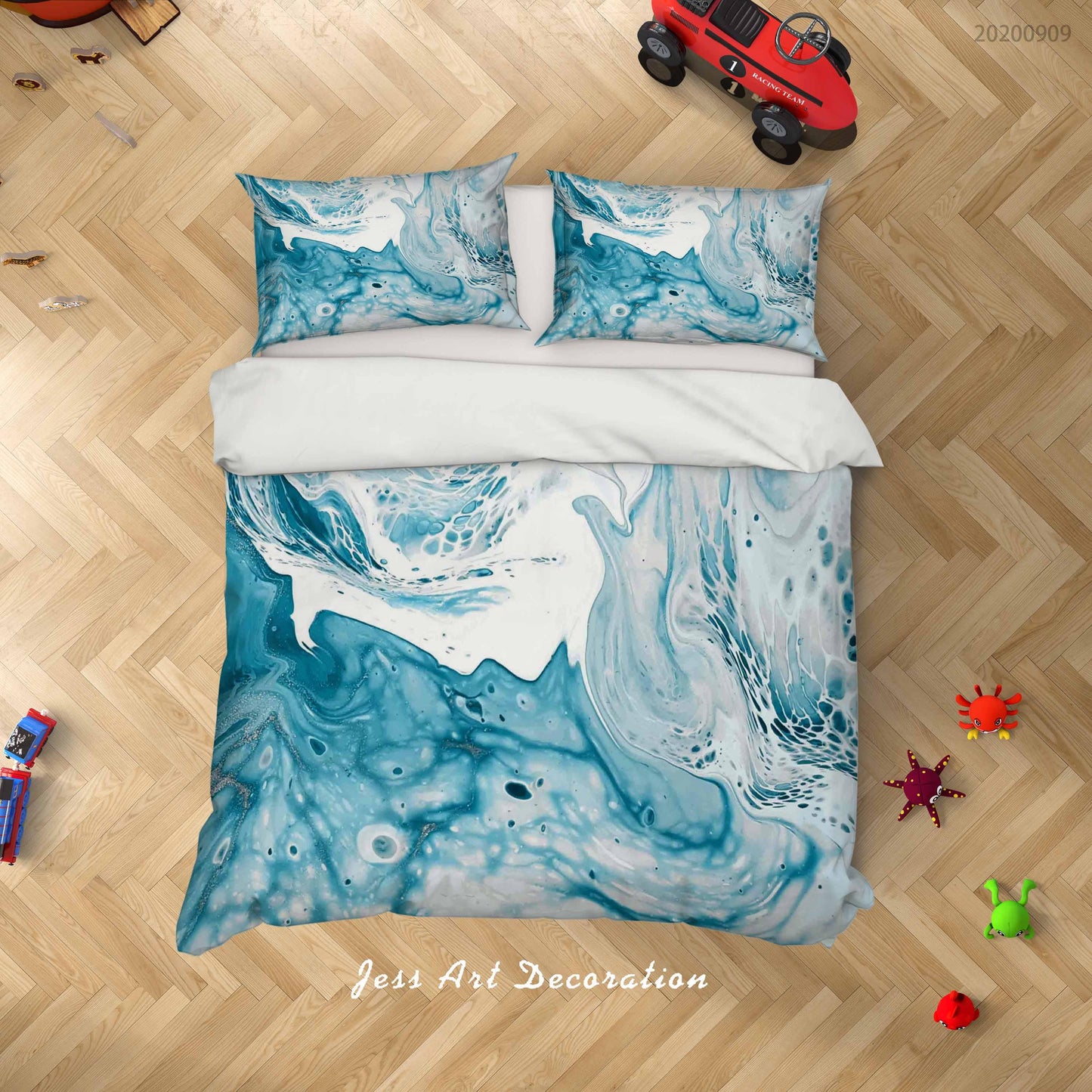 3D Abstract Nature Wave Sea Quilt Cover Set Bedding Set Duvet Cover Pillowcases WJ 6061