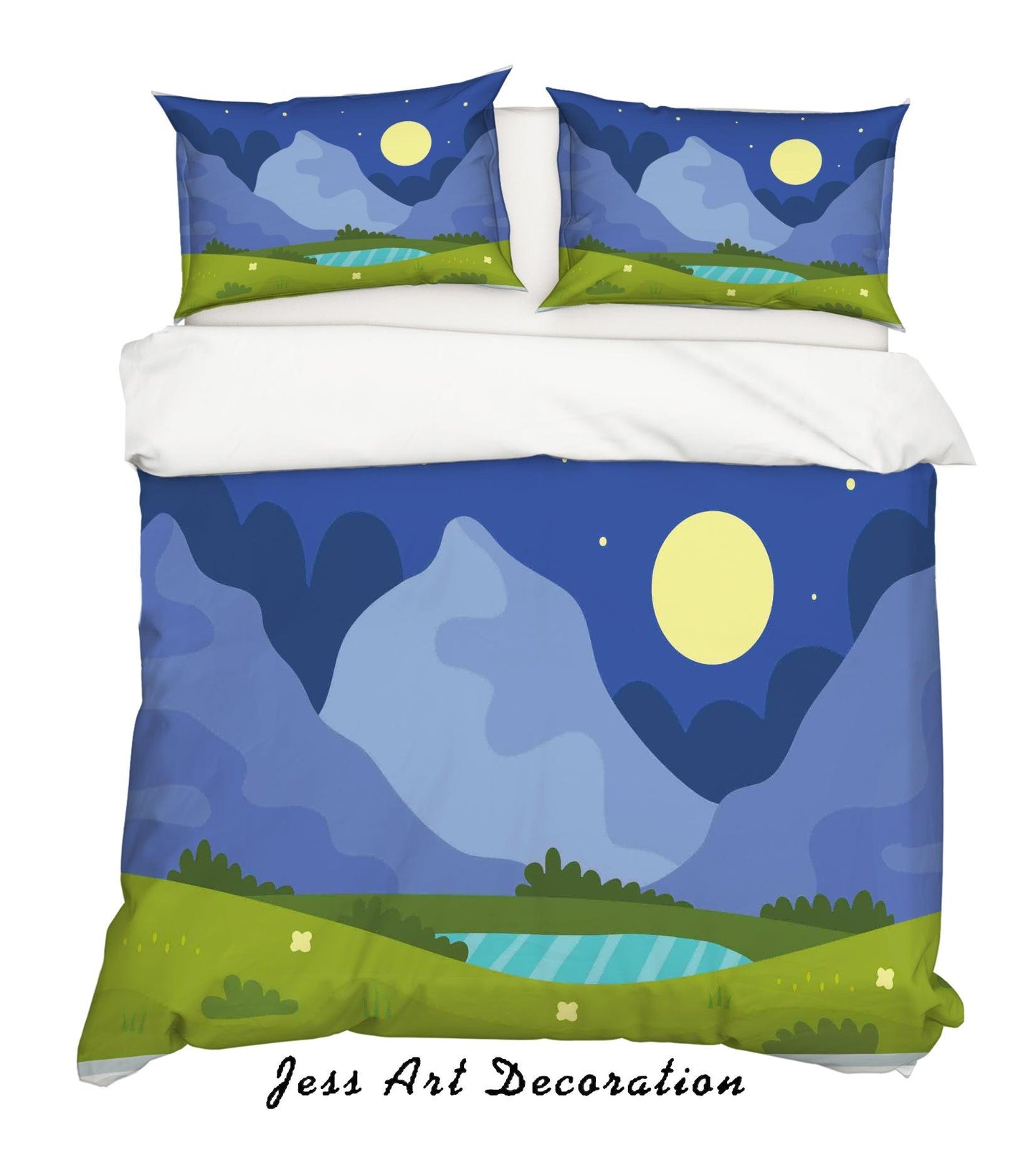 3D Cartoon Mountain Quilt Cover Set Bedding Set Pillowcases 30