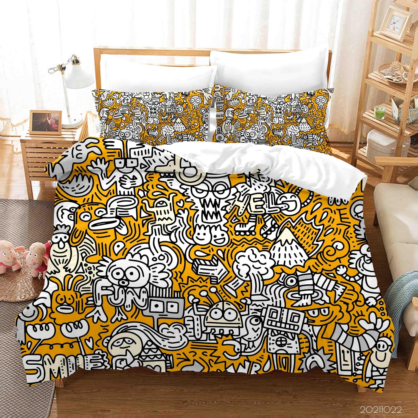 3D Abstract Monster Graffiti Quilt Cover Set Bedding Set Duvet Cover Pillowcases 42
