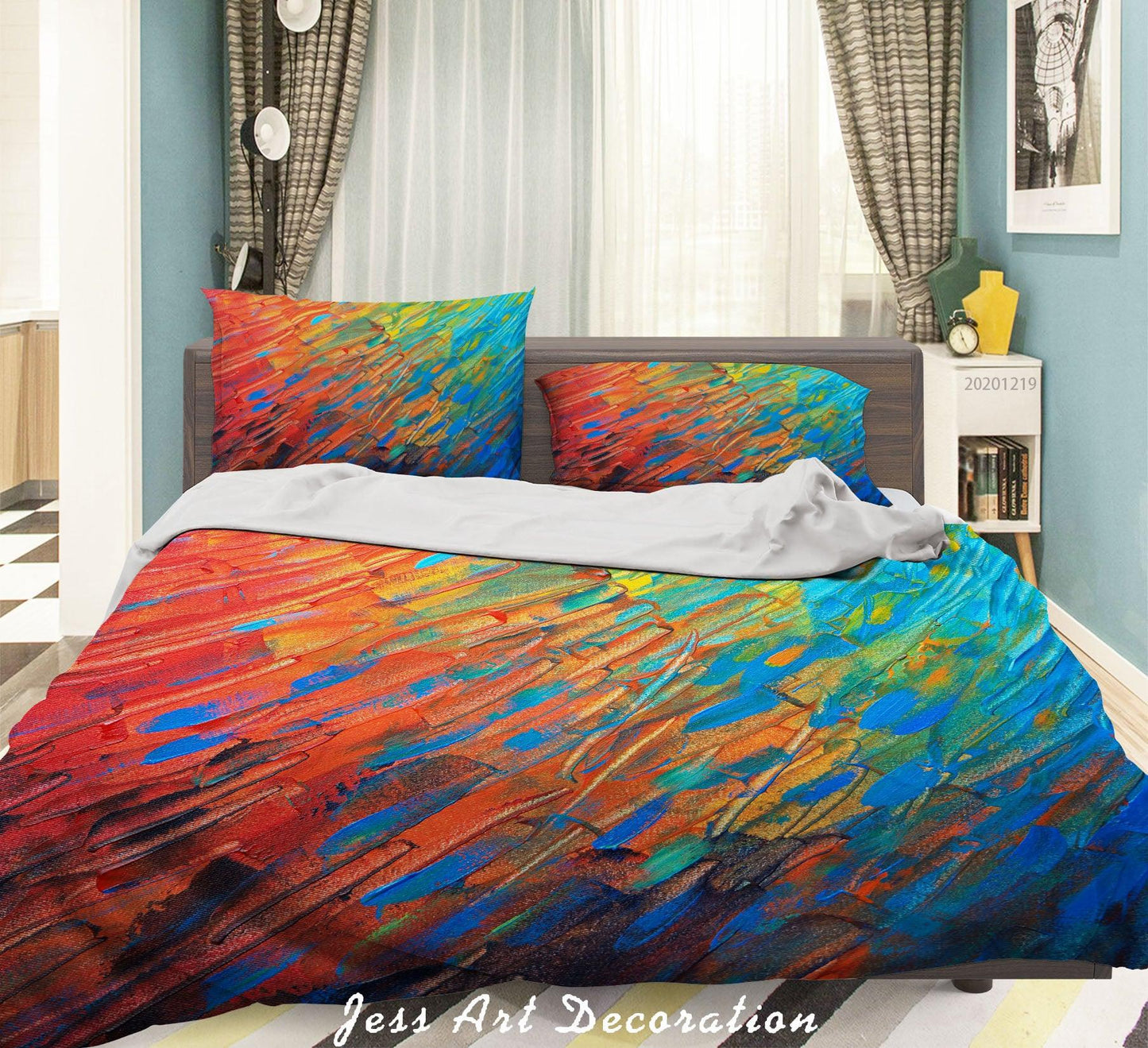 3D Abstract Color Oil Painting Quilt Cover Set Bedding Set Duvet Cover Pillowcases 69