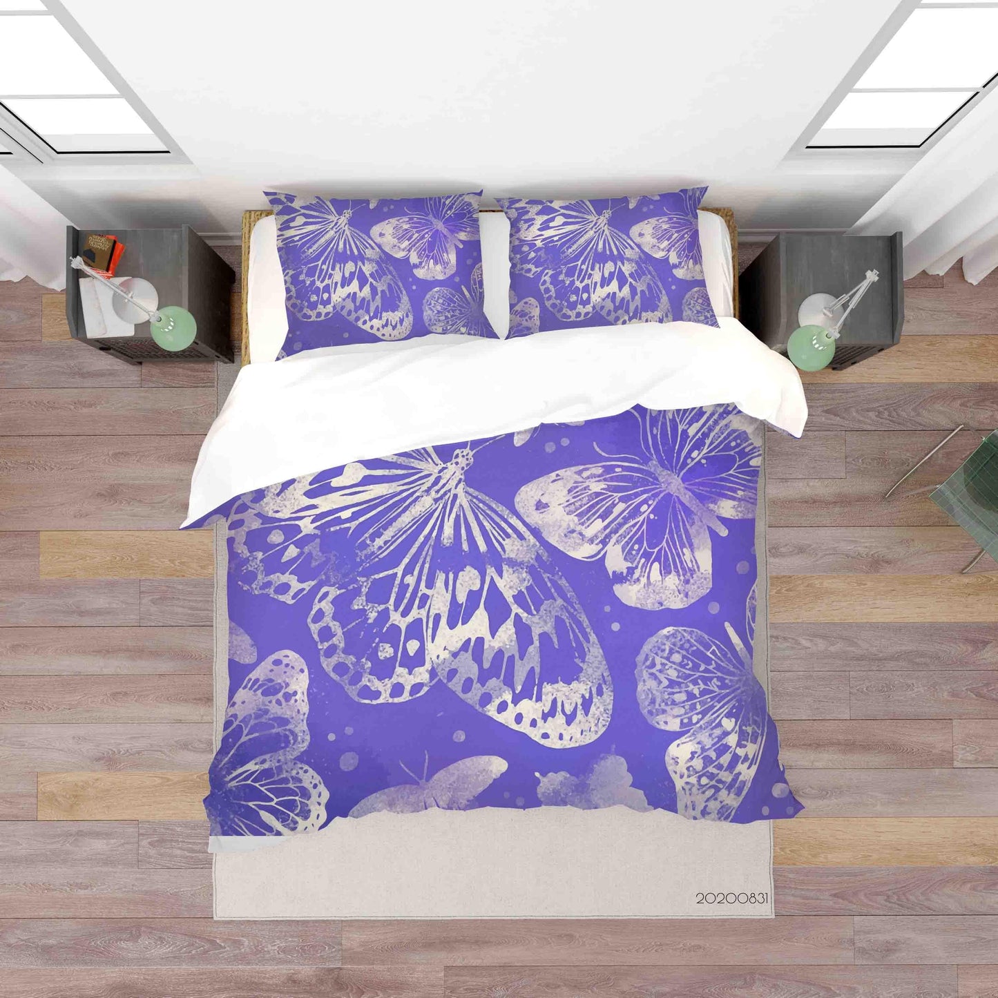 3D Butterflies Pattern Quilt Cover Set Bedding Set Duvet Cover Pillowcases WJ 3409