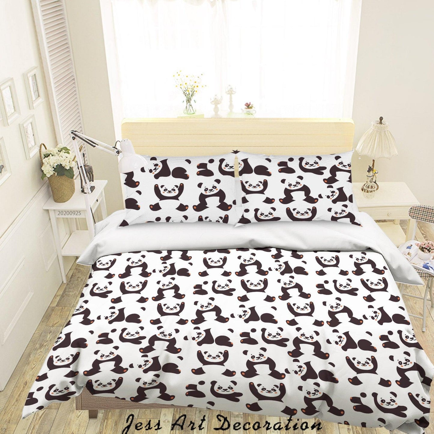 3D Cartoon Animal Panda Pattern Quilt Cover Set Bedding Set Duvet Cover Pillowcases WJ 6428
