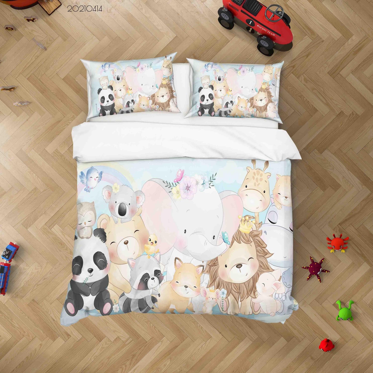 3D Cartoon Cute Animal Pattern Quilt Cover Set Bedding Set Duvet Cover Pillowcases 84 LQH