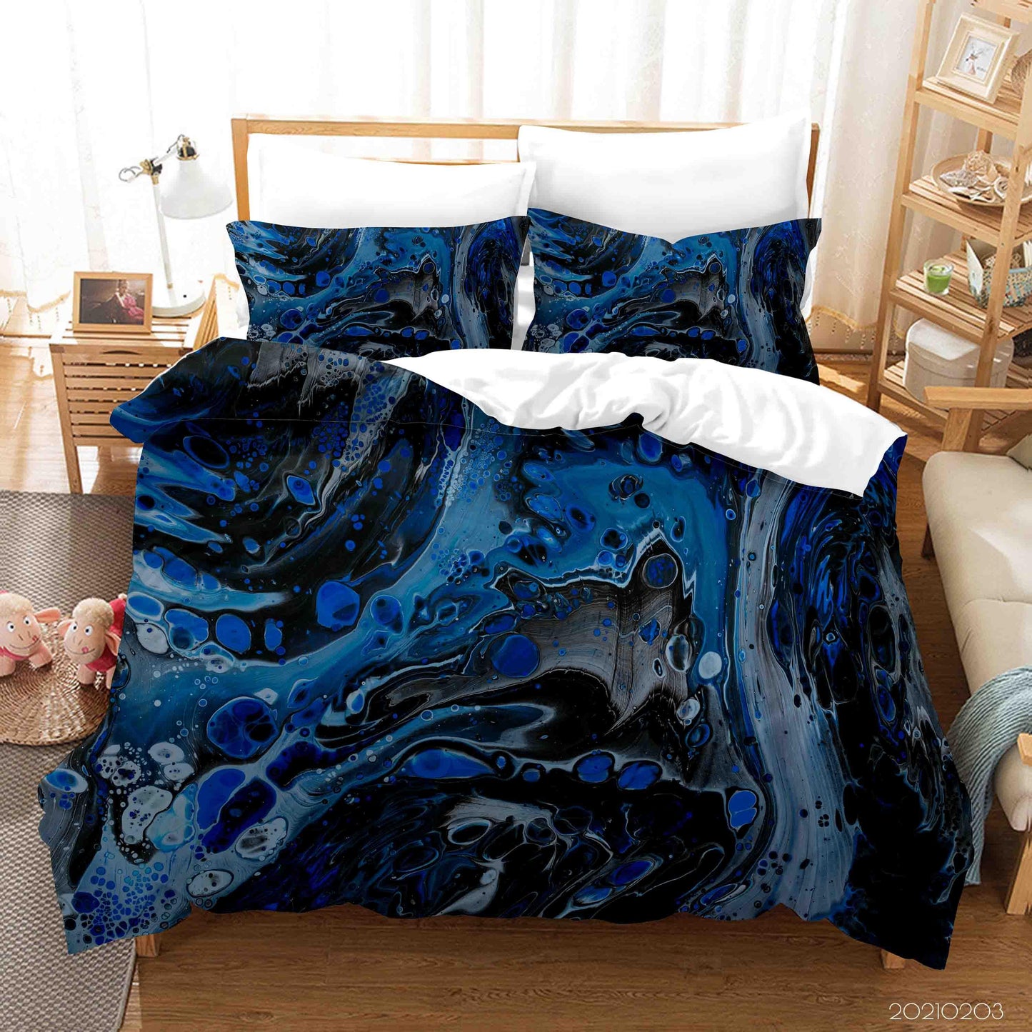3D Abstract Blue Marble Texture Quilt Cover Set Bedding Set Duvet Cover Pillowcases 62